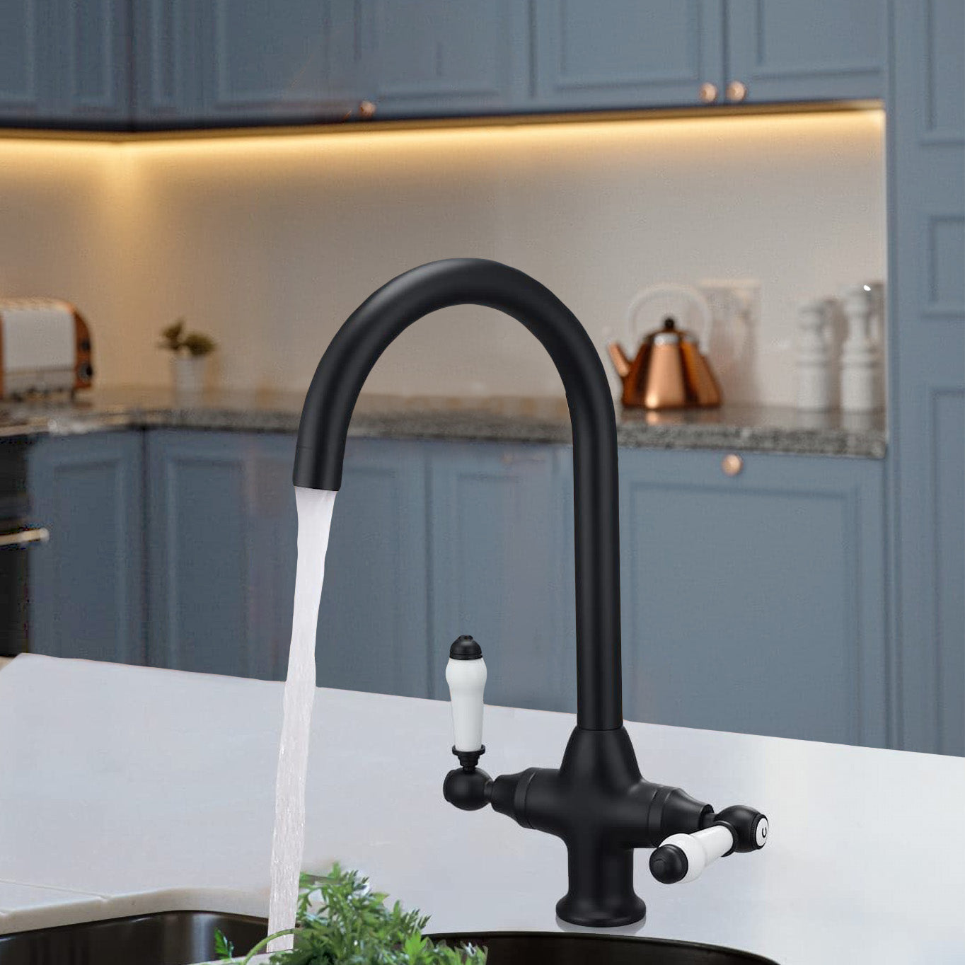 Twin Lever Kitchen Mixer Taps