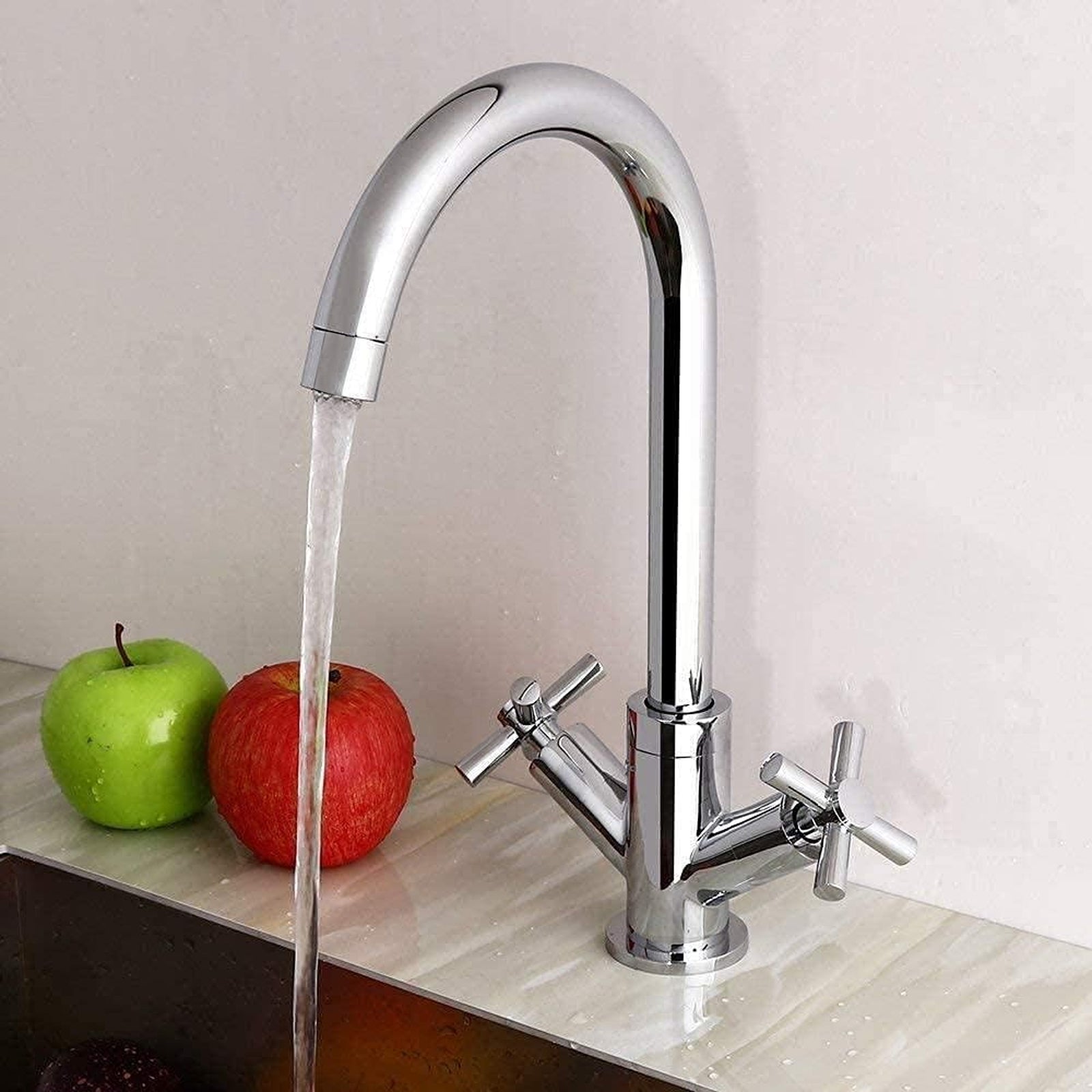 Deck Mounted Modern Cross Head Kitchen Chrome Basin Sink Mono Mixer Desla