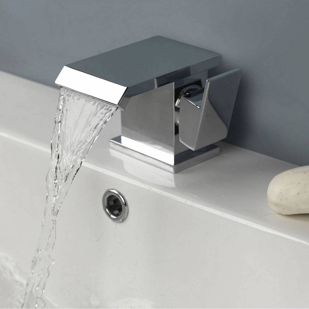 Devon Waterfall Basin Mixer Tap & Waste Chrome