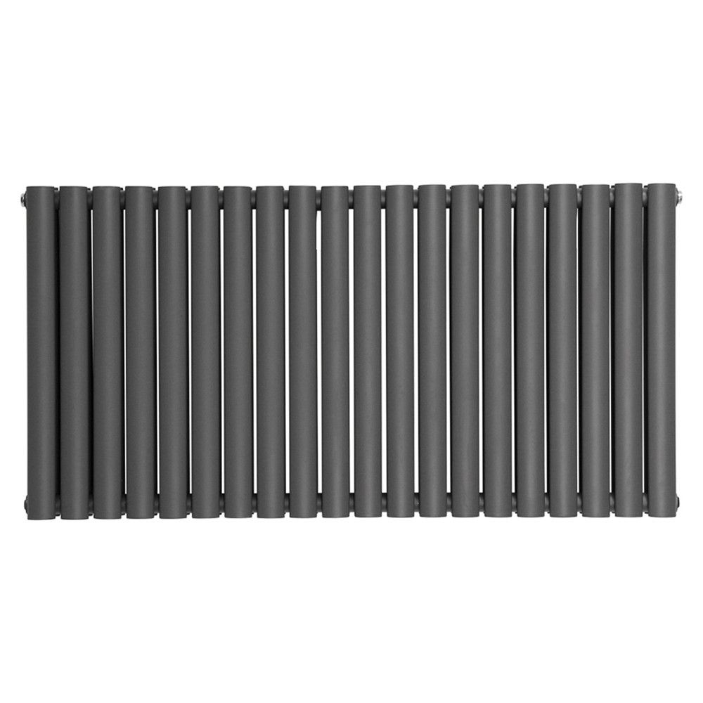 Norden 600 x 1180 mm Horizontal Double Oval Tube Anthracite Designer Radiator