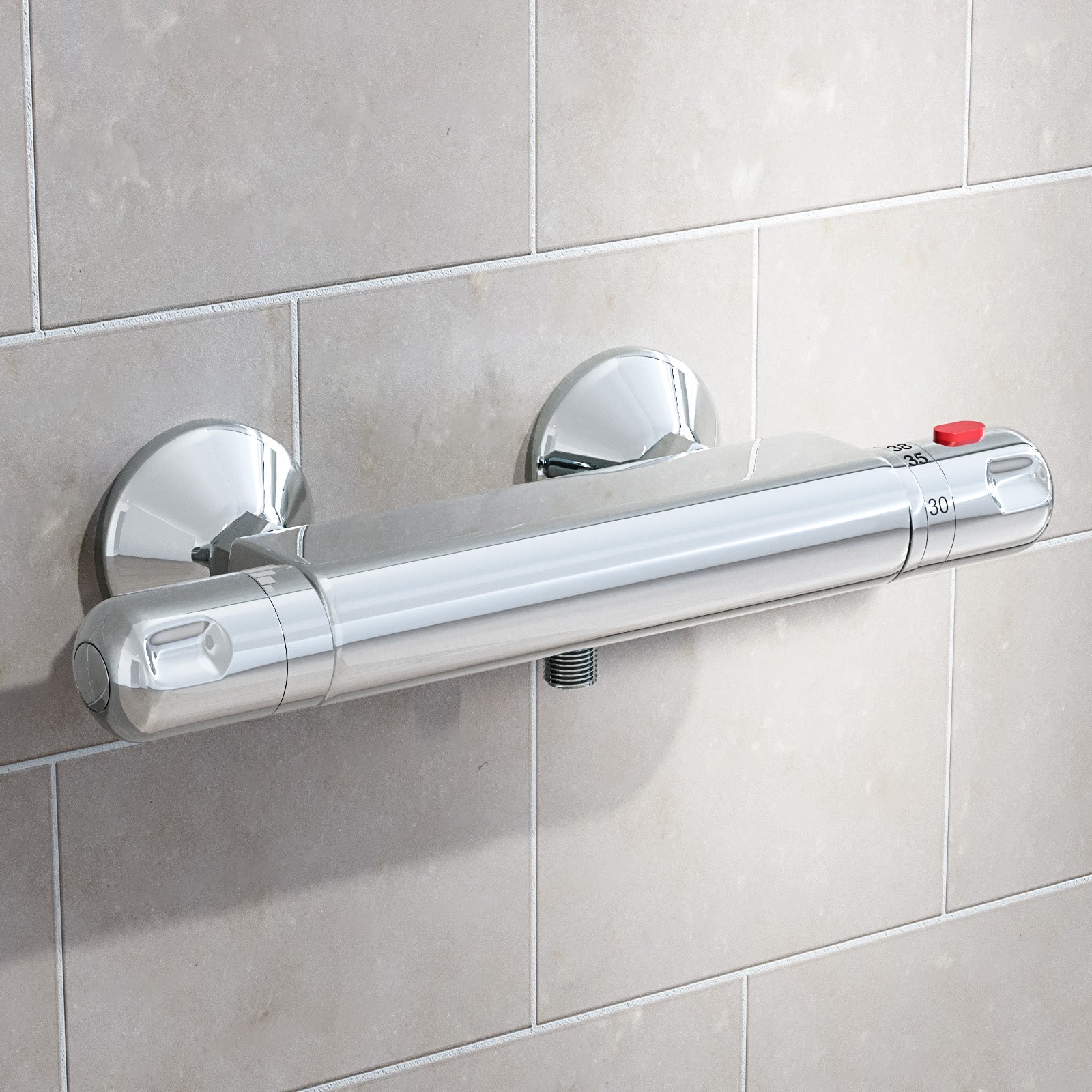 Exposed Shower Thermostatic Bar Mixer Valve Chrome