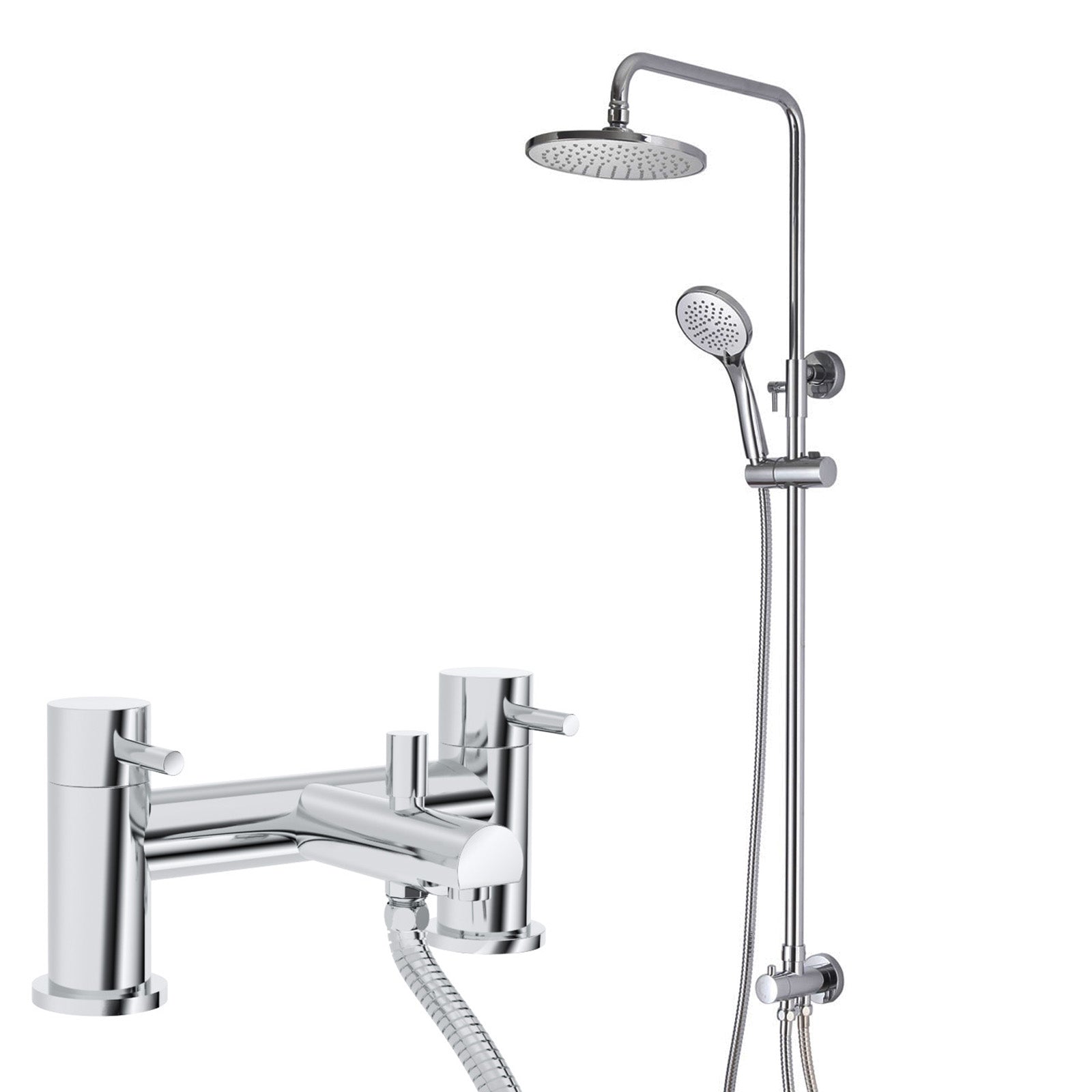 Winstead Round Exposed Multi Function Shower Set - Riser Rail Kit & Bath Shower Mixer Tap