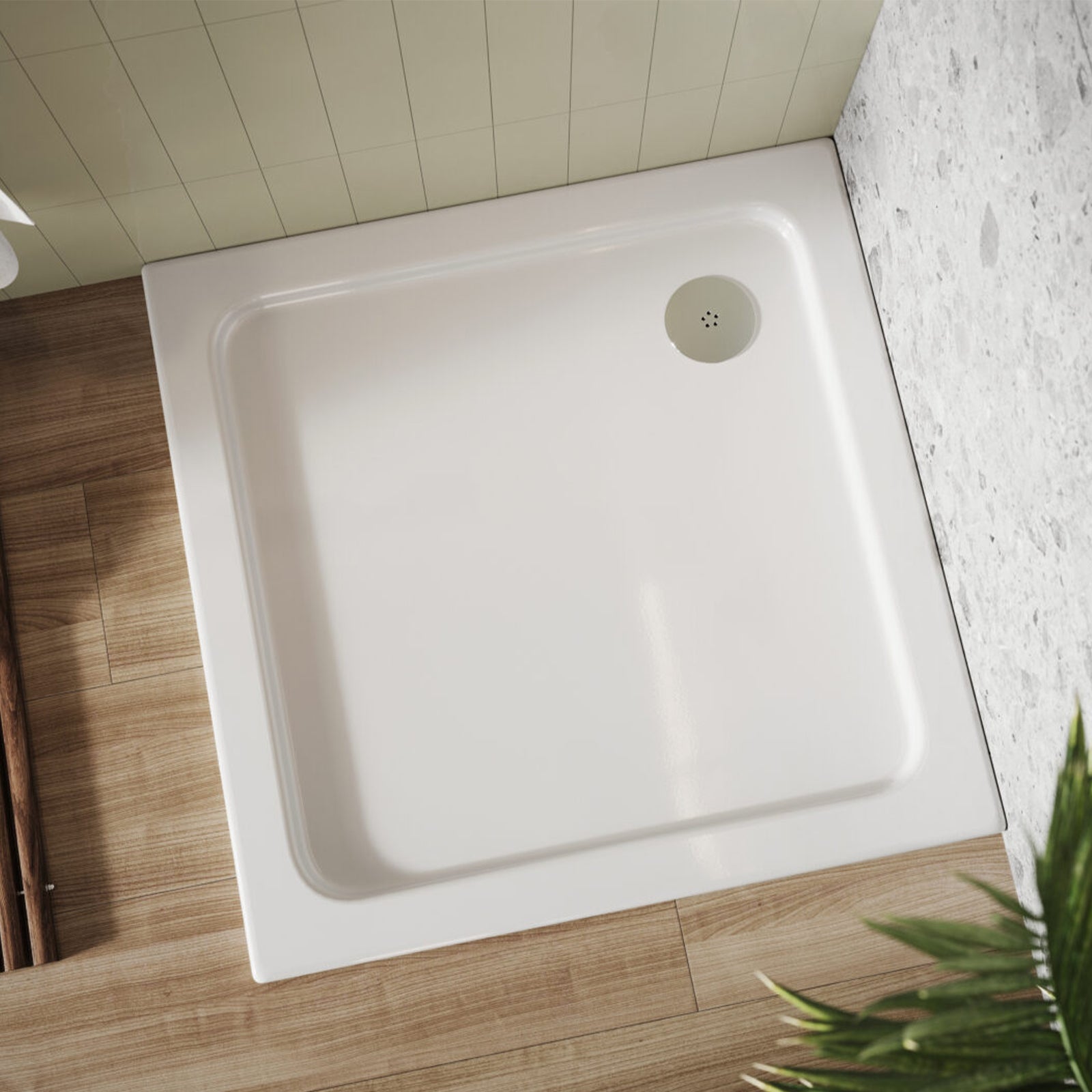 900 X 900 Square Resin Shower Tray 30mm Thick For Wetroom Enclosure