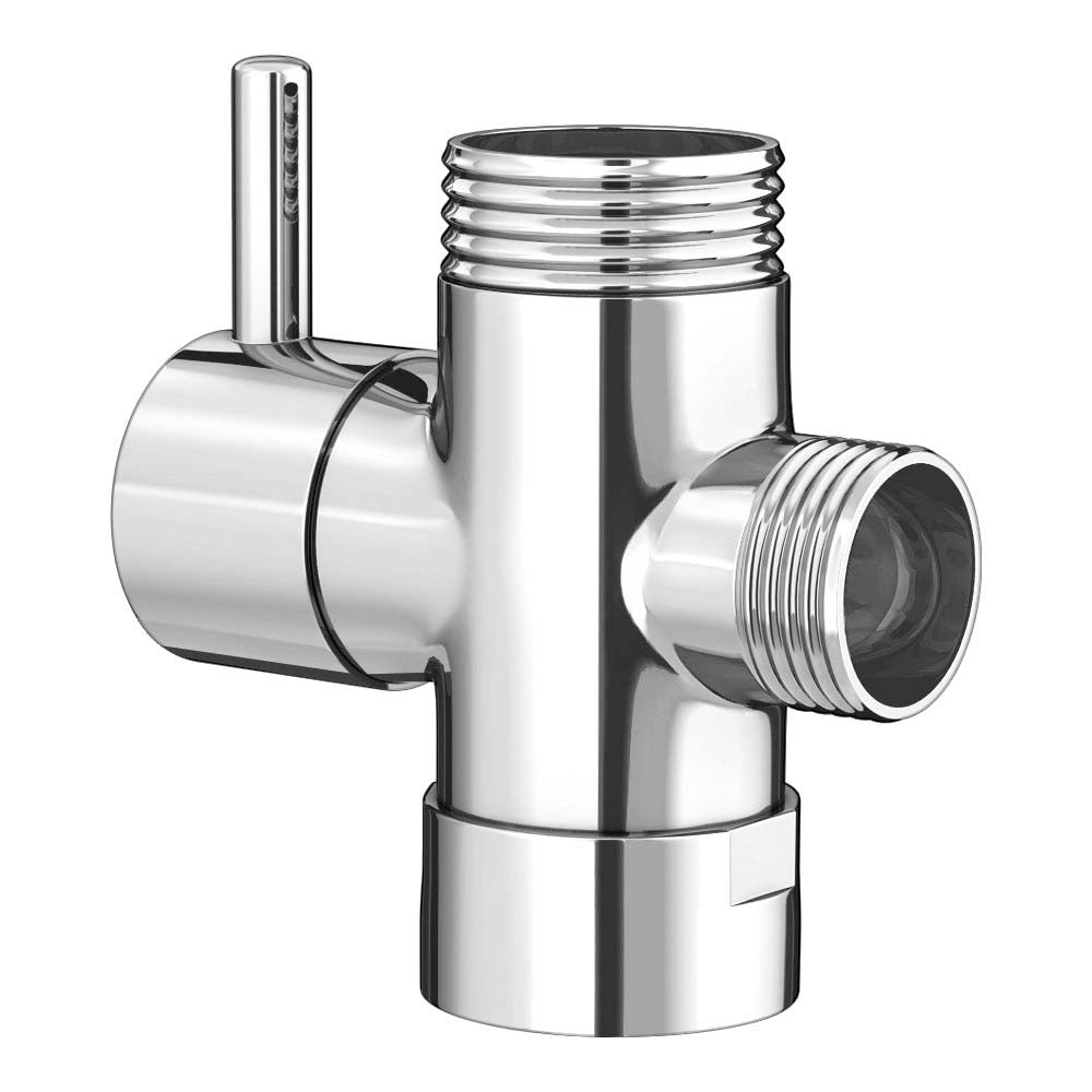 Bidet T-Adapter Diverter Valve with Lever Chrome for Toilet Sprayer