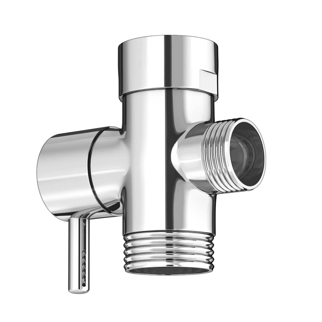 Bidet T-Adapter Diverter Valve with Lever Chrome for Toilet Sprayer