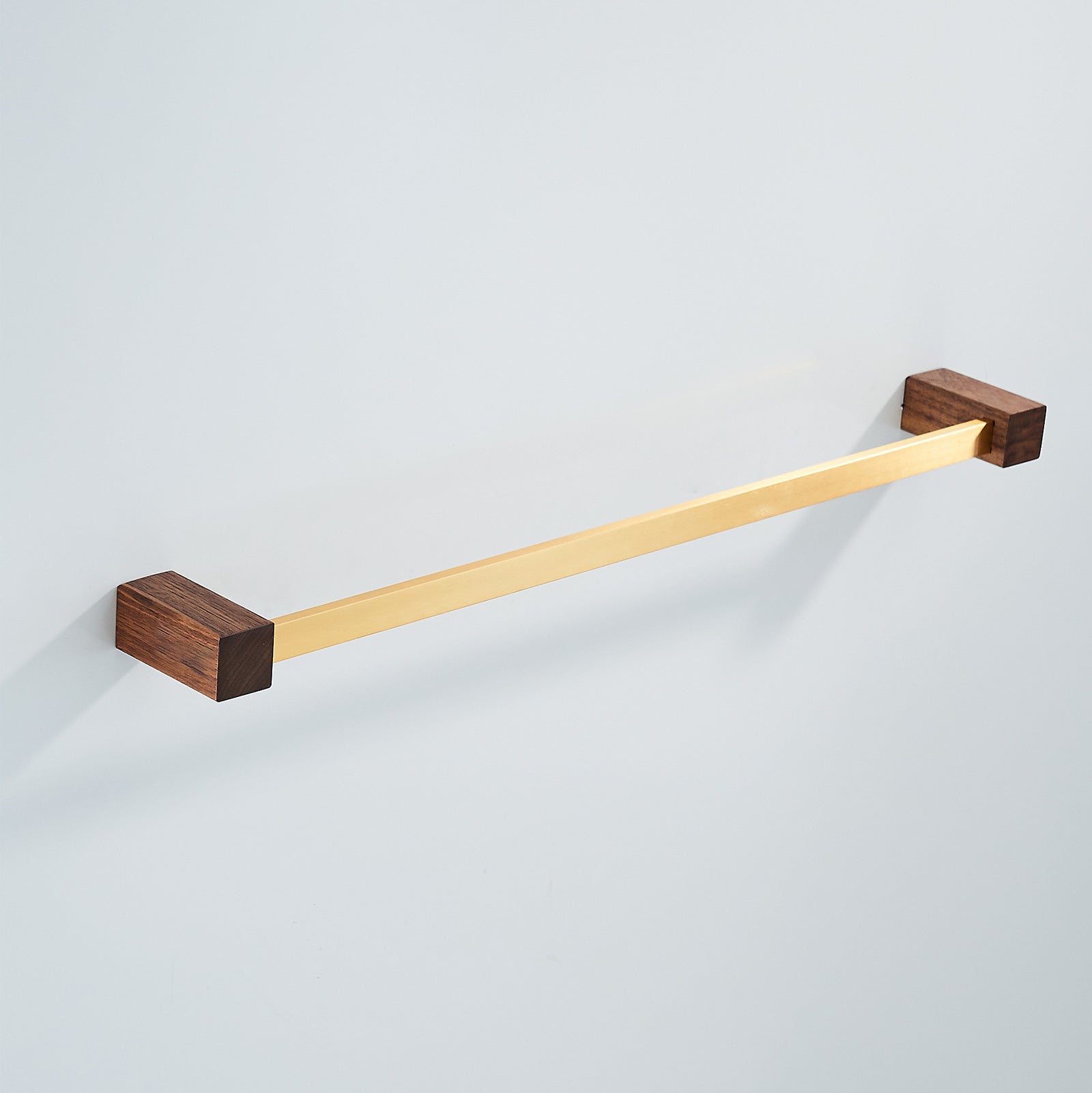 Abloh Luxury Towel Rail Wooden Walnut & Gold Bathroom