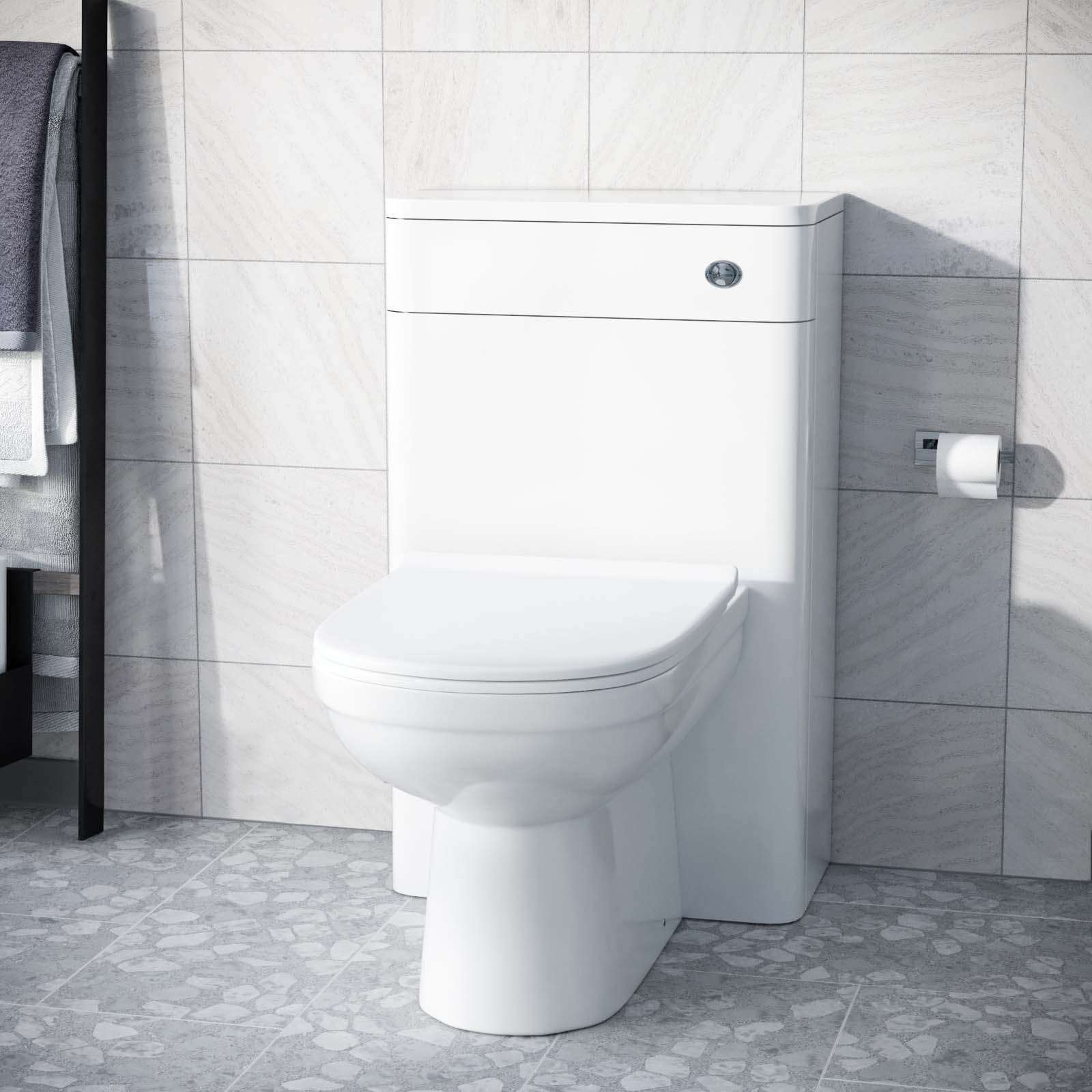 Afern Modern 500mm Back To Wall WC Toilet Unit Gloss White