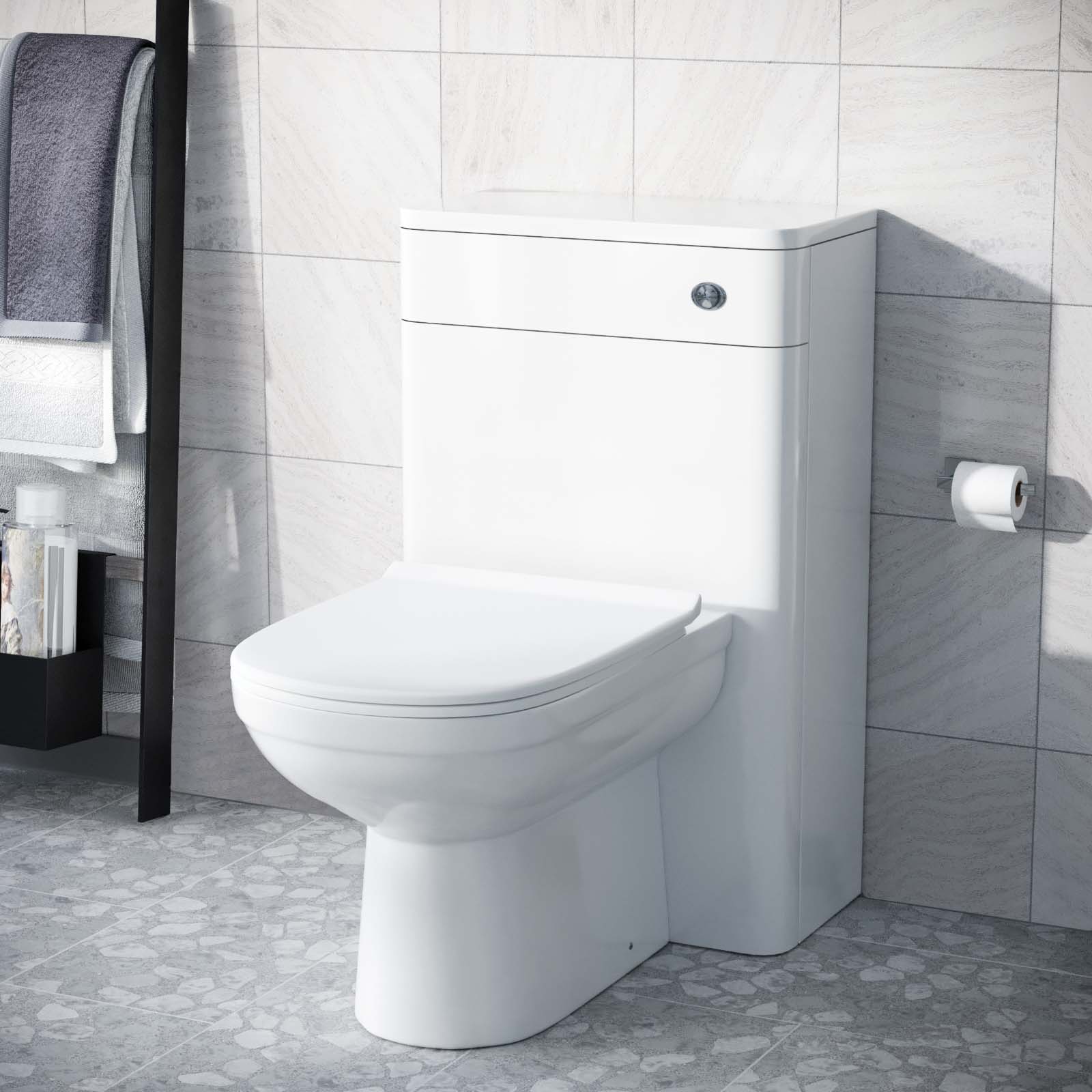 Afern Modern 500mm Back To Wall WC Toilet Unit Gloss White