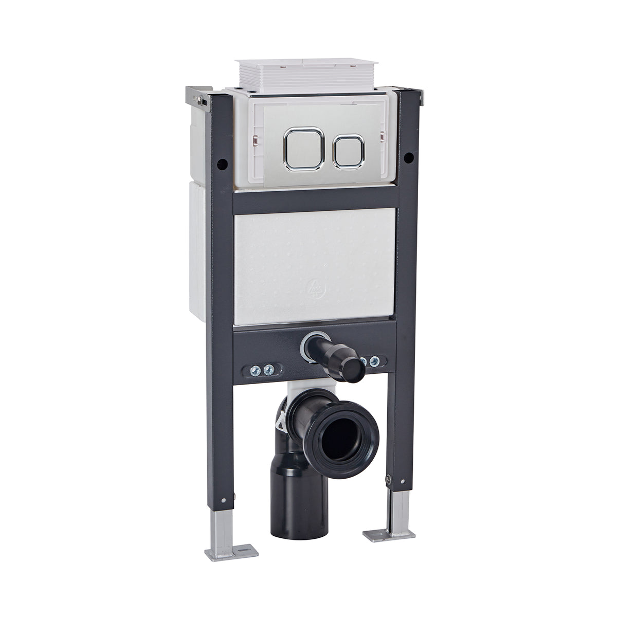 Top or Front Wall Hung 0.82m Toilet Frame and Dual Flush Chrome Square Button