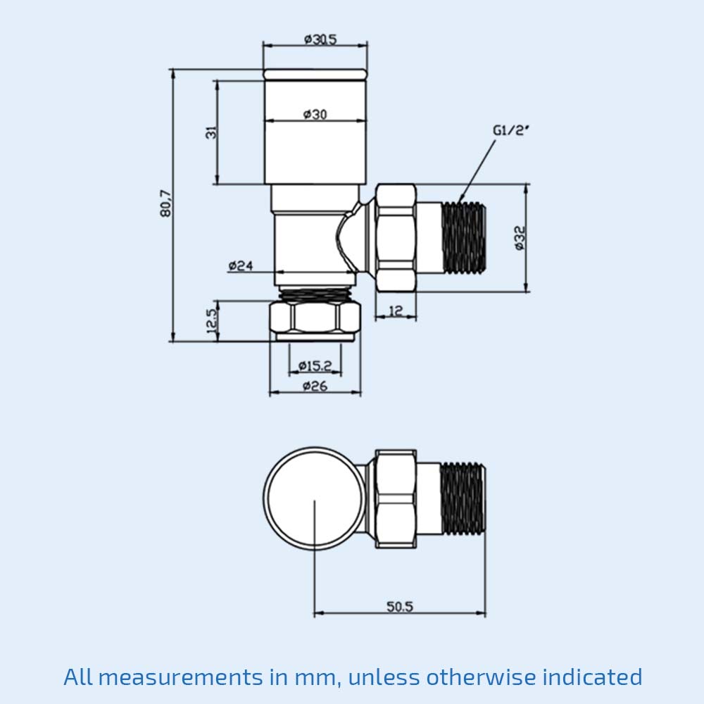 Pair 15mm Radiator Valve Angled Anthracite Brass Twin Pack Heated | Kartell