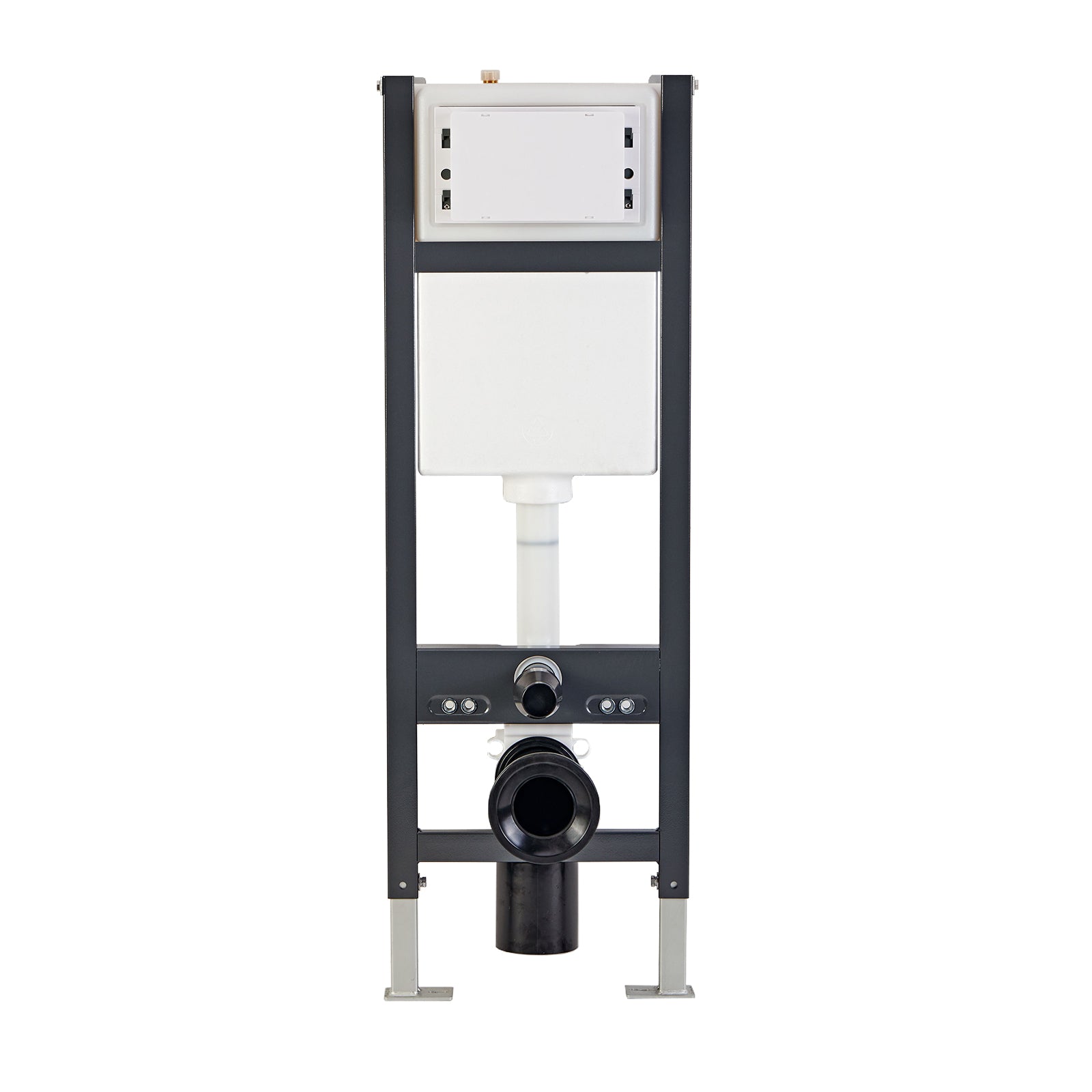Wall Hung 1.13m Toilet Cistern Frame with Modern Avant Chrome Square Button Flush Plate