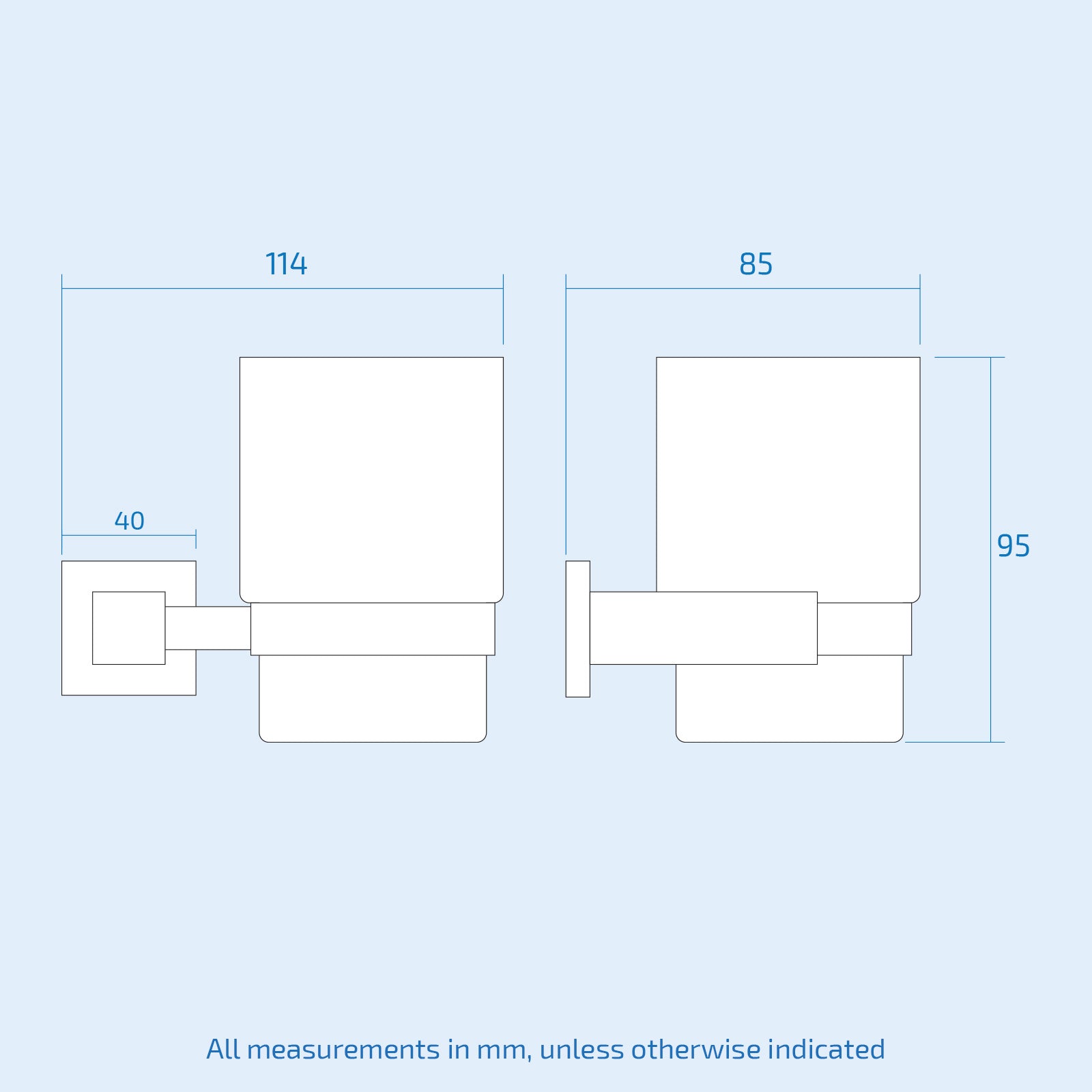 Square Matte Black Single Tumbler Cup and Holder Set