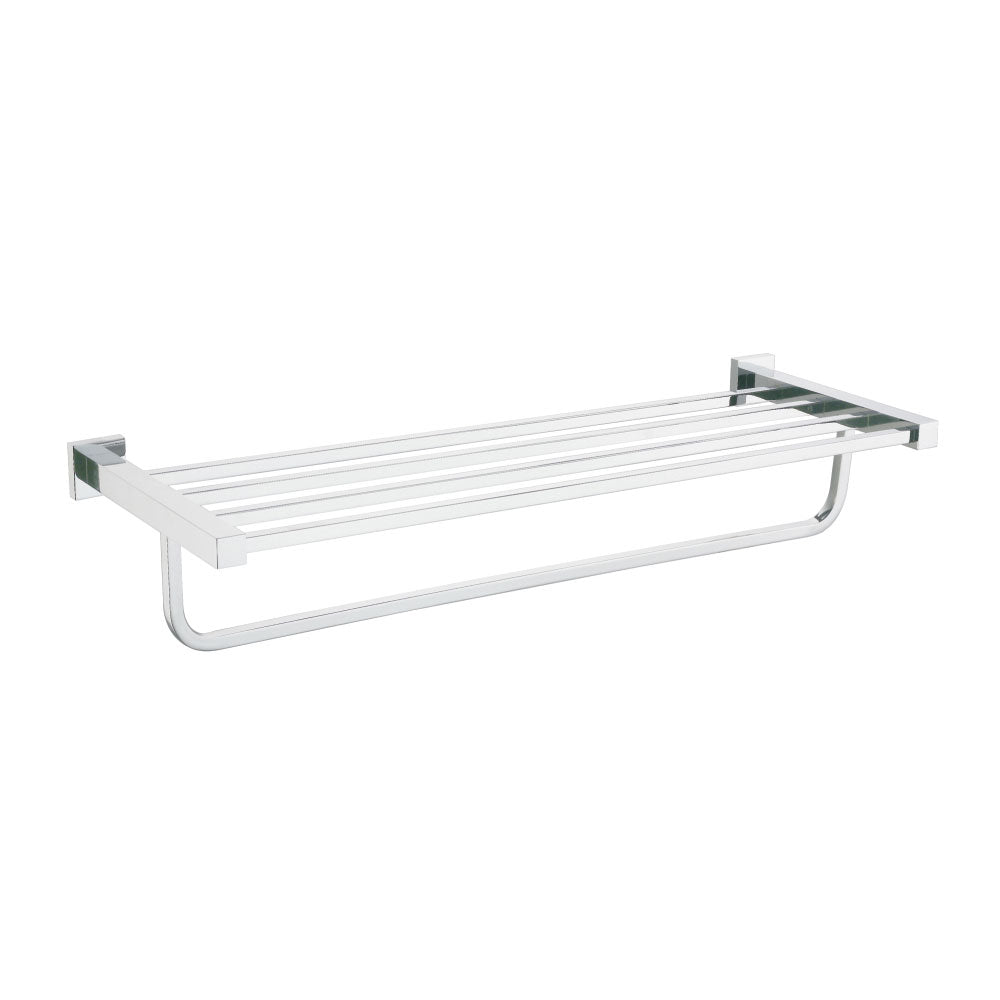 Square Shelf & Towel Rail Rack Chrome