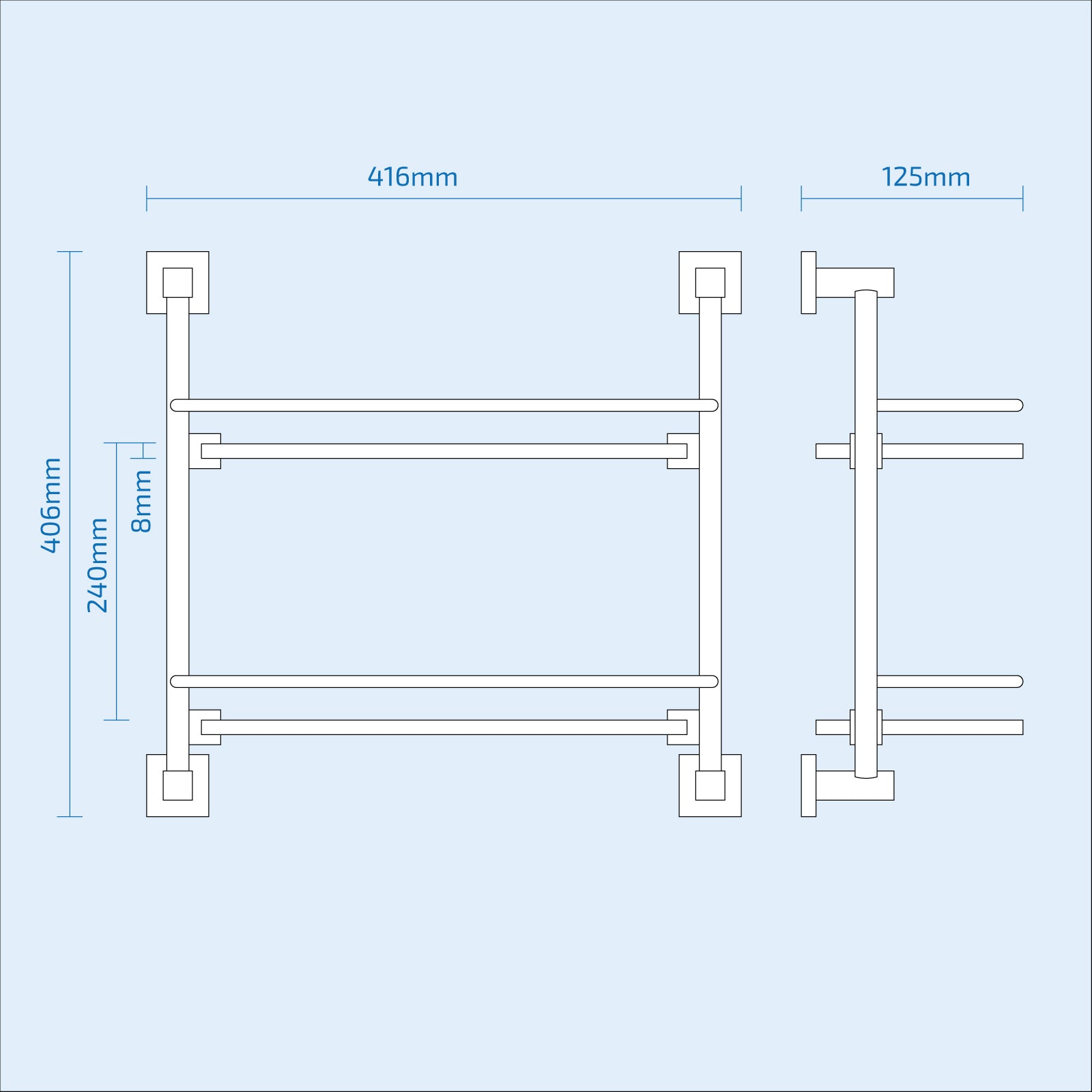 Double Glass Bathroom Shelf Chrome