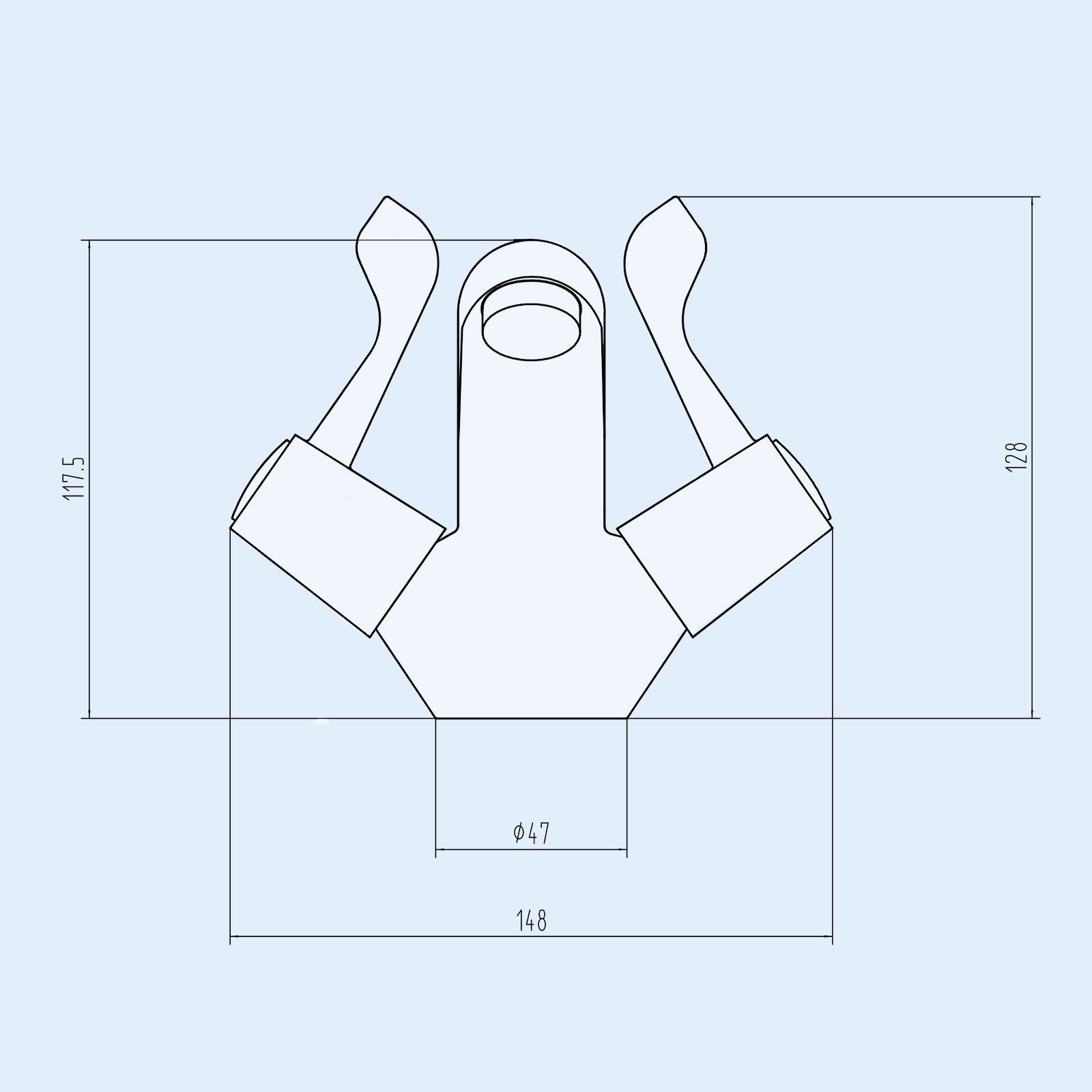 Accessible Chrome Deck Mounted Basin Dual Lever Mono Mixer Tap
