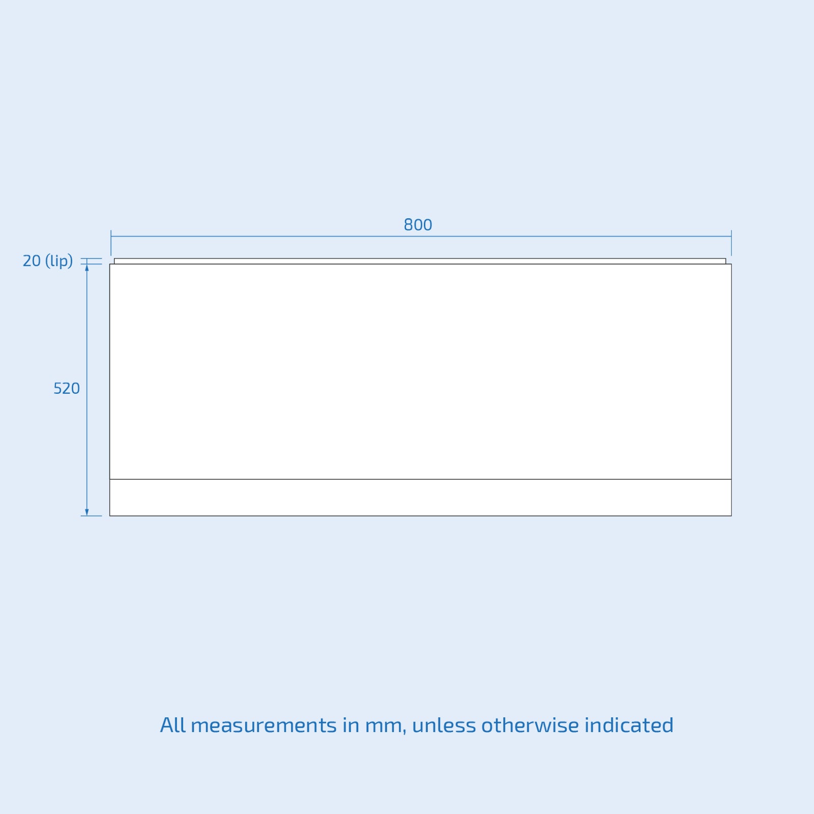 Lapal Supastyle End Bath Panel 520mm x 800mm