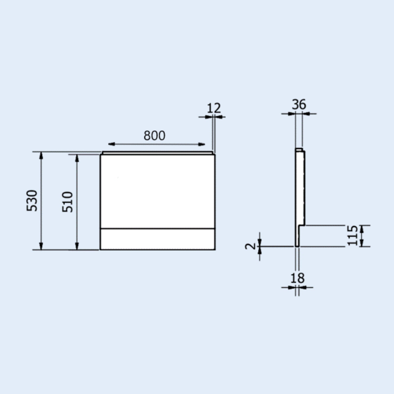 Supastyle End Bath Panel 520mm x 800mm