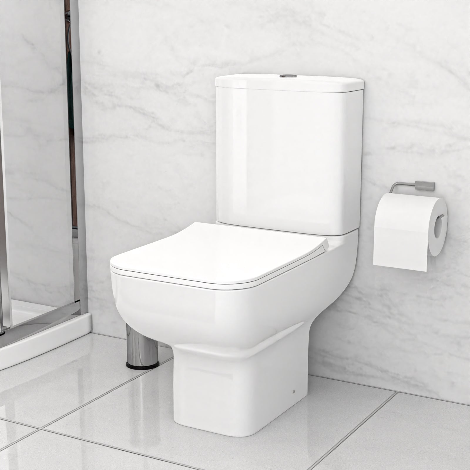 Ellen Rimless Toilet, Vanity, 900mm Quadrant Shower Enclosure with Tray