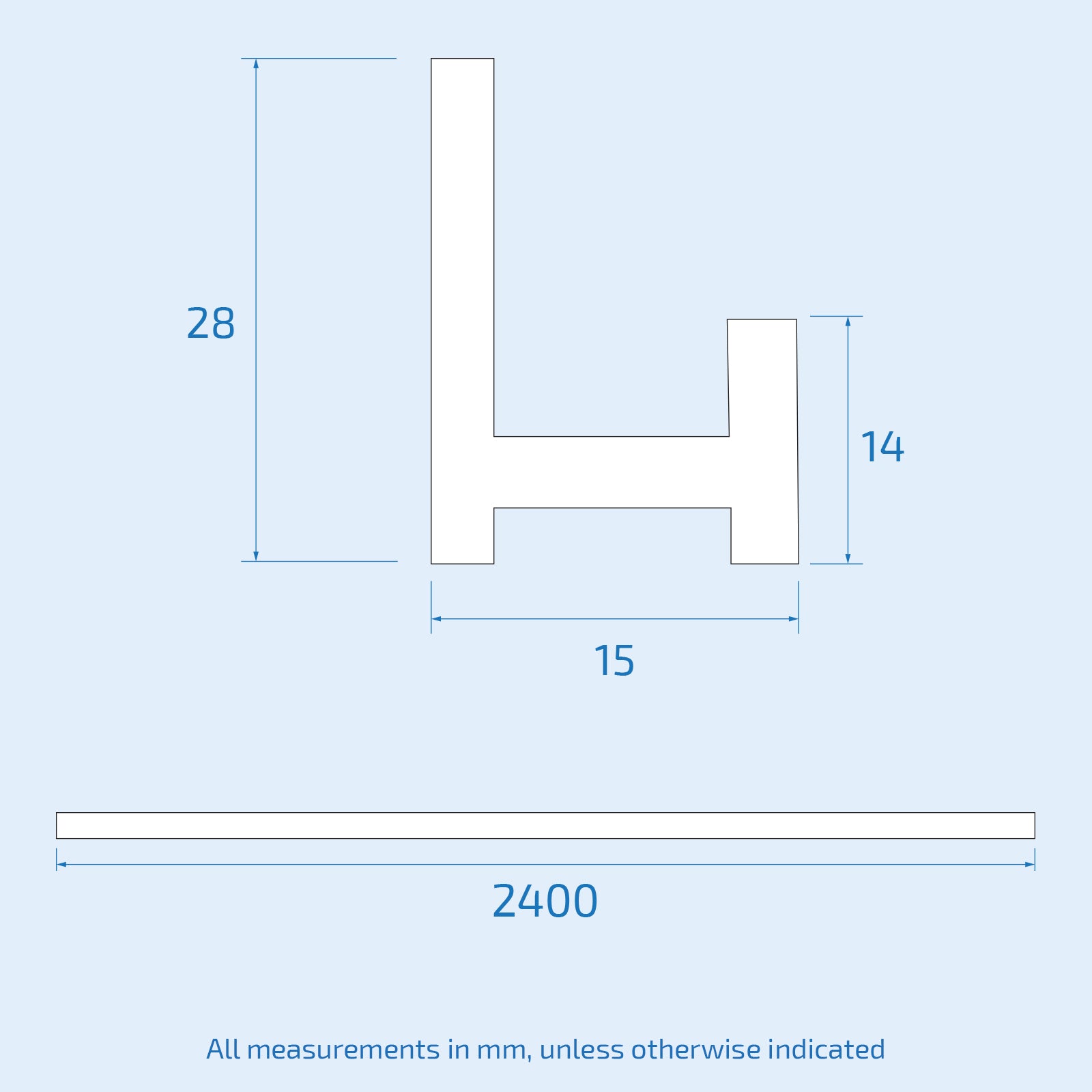 Measurement chart with dimensions