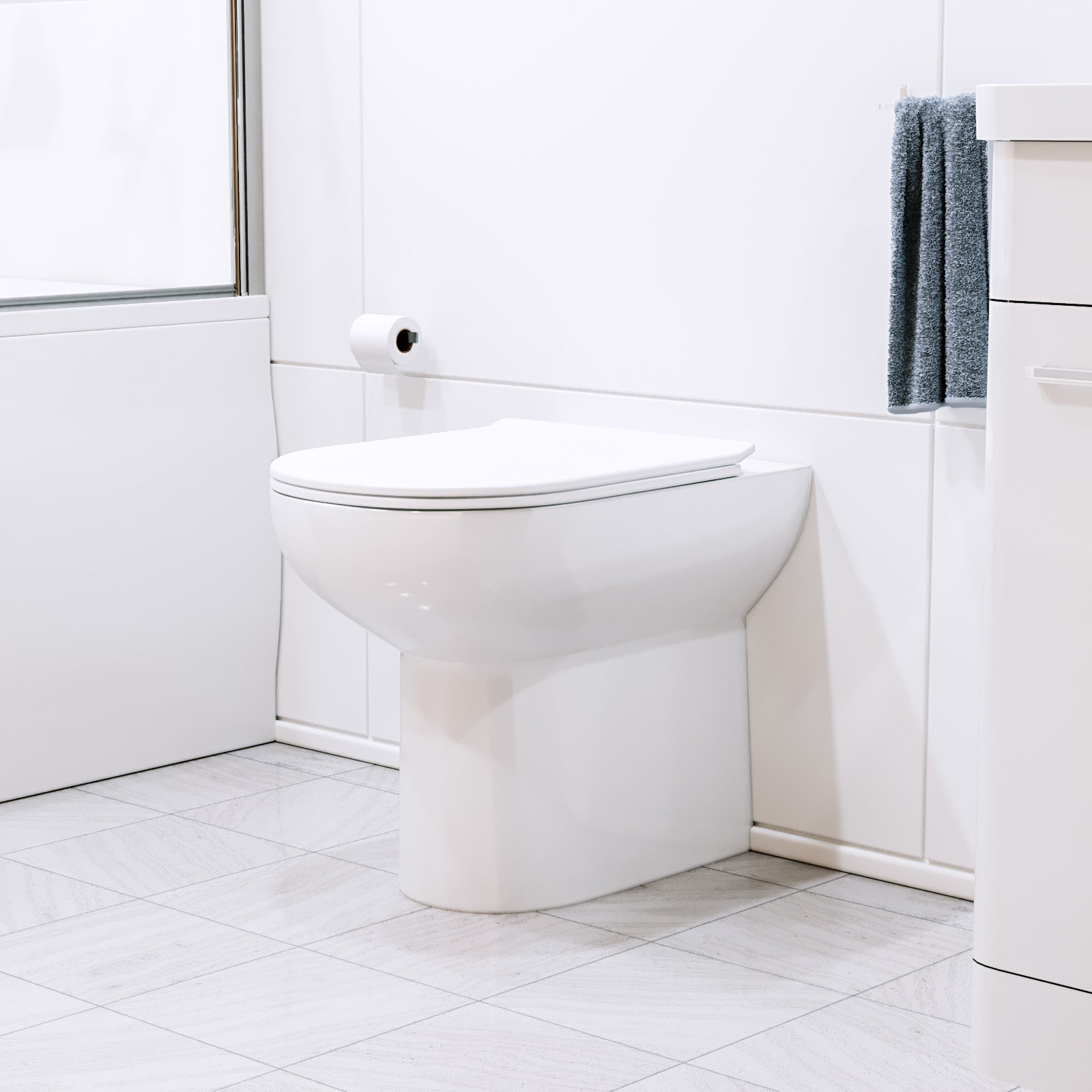 White toilet in a bathroom