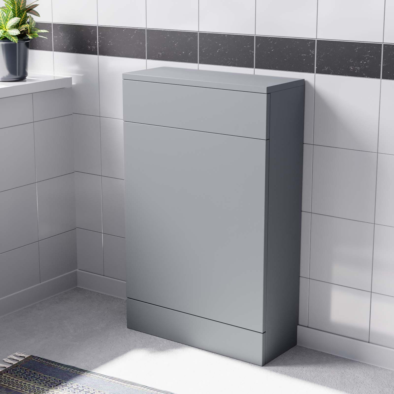 Nanuya Back To Wall Matte Grey 500mm Freestanding WC Unit