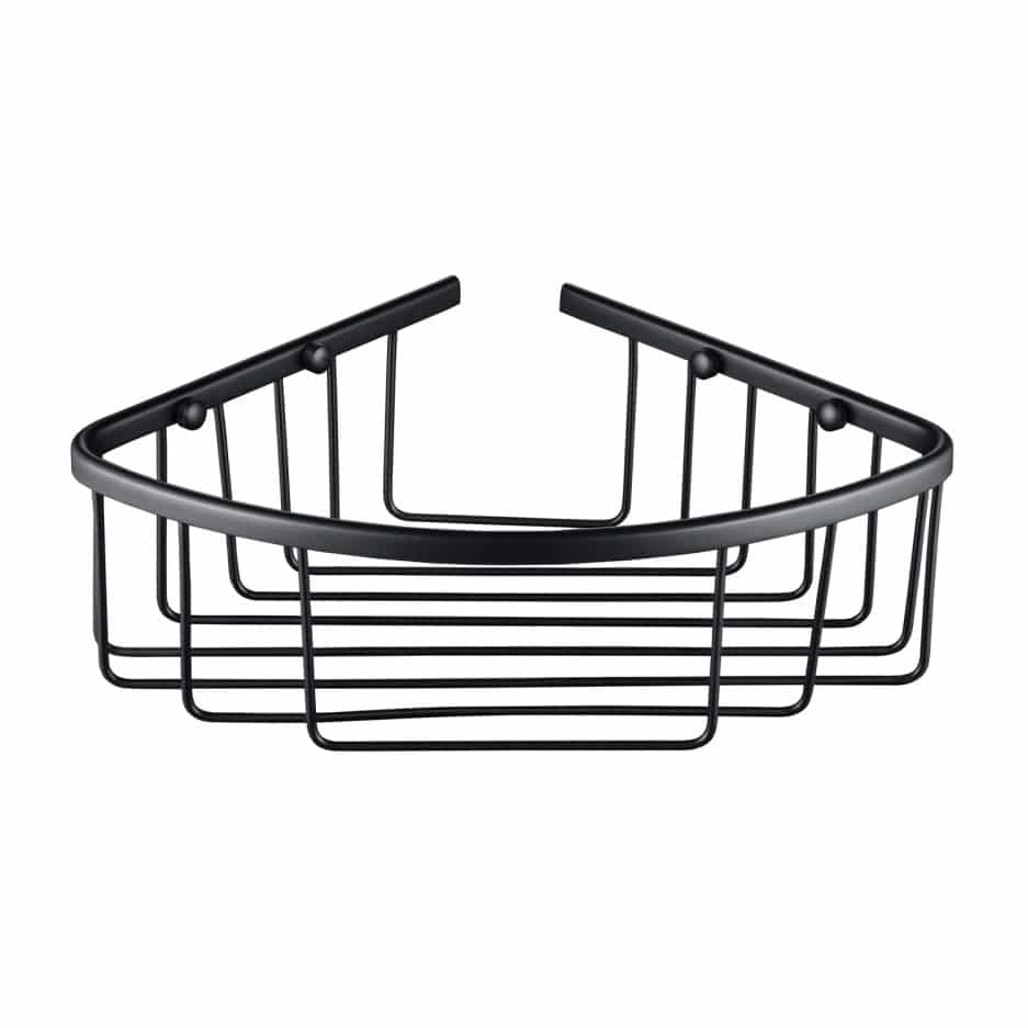 Single Corner Shower Bathroom Caddy Shelf Matte Black