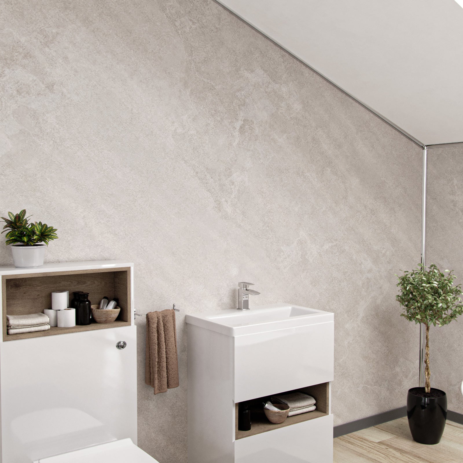 PVC Wall Panel Beige Stone 1000mm X 2400mm X 10mm