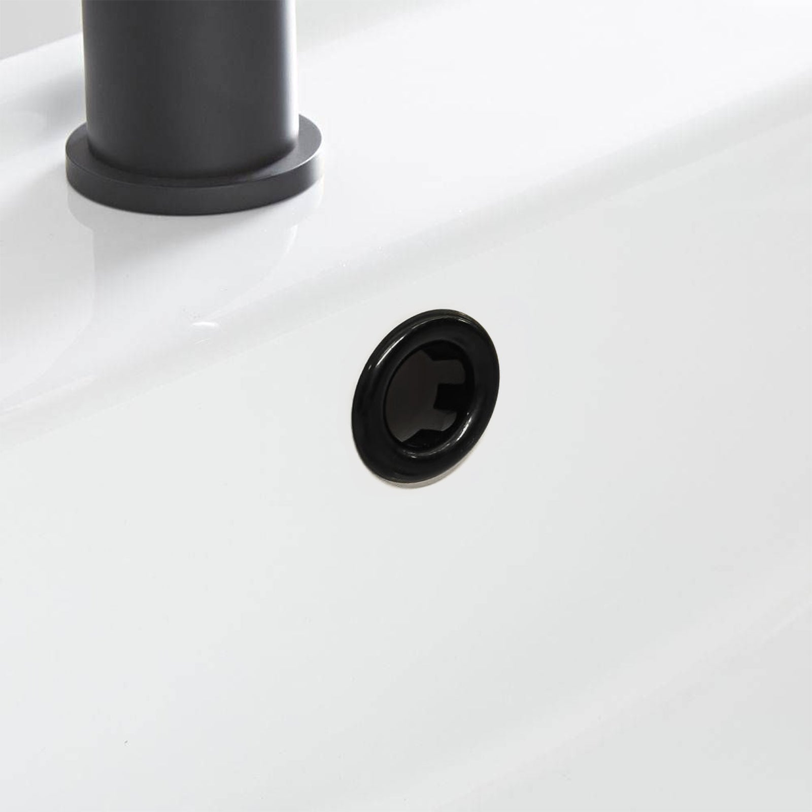 Matte Black Replacement Basin Sink Hole Overflow Cover