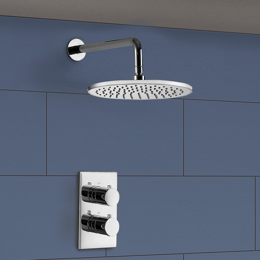 Lily 2 Dial 1 Way Concealed Thermostatic  Wall Mounted Shower Mixer Kit