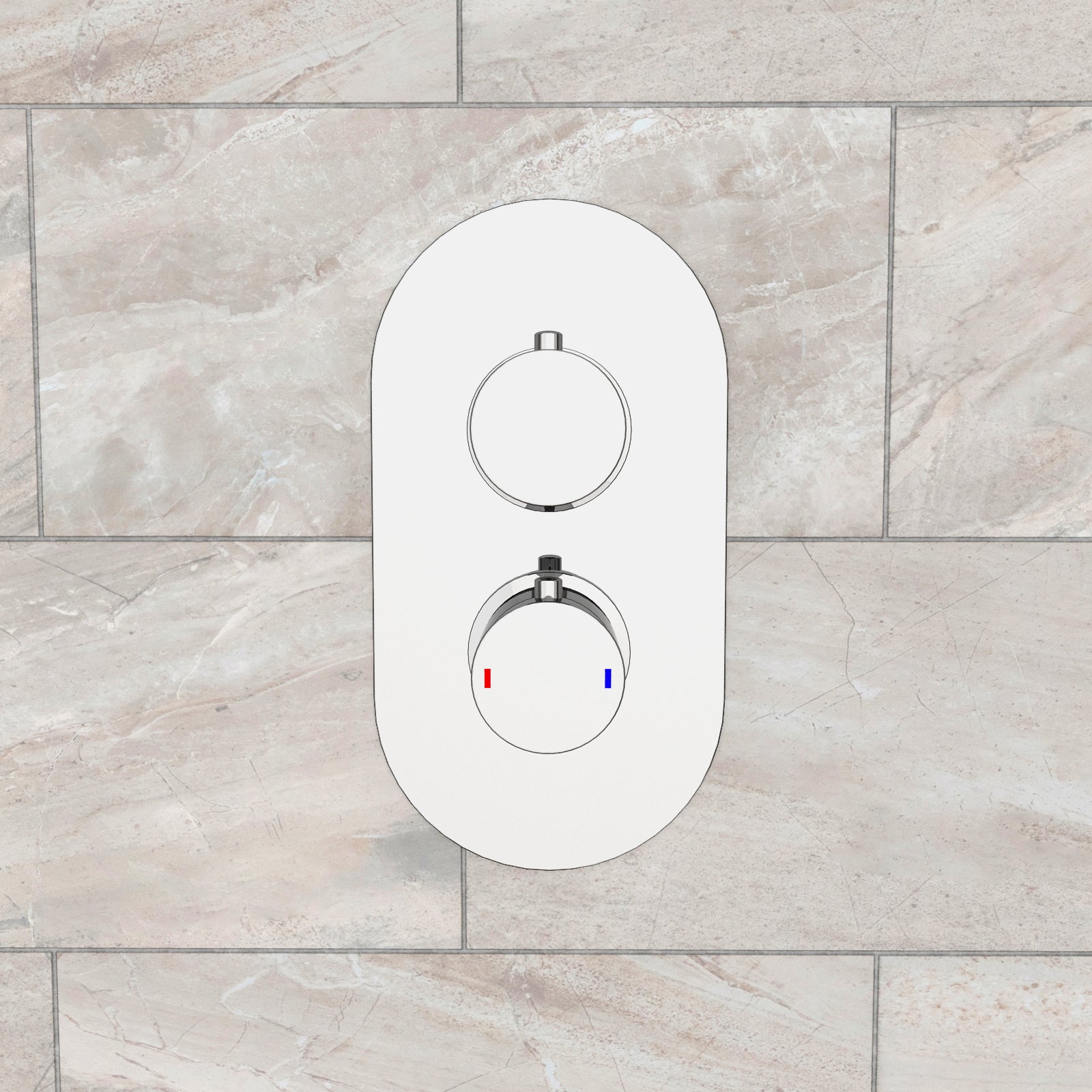 Modern Chrome Round 1-Way Concealed Thermostatic Shower Mixer Valve