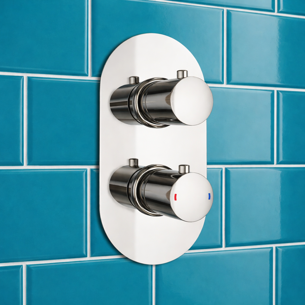 Modern Chrome Round 1-Way Concealed Thermostatic Shower Mixer Valve