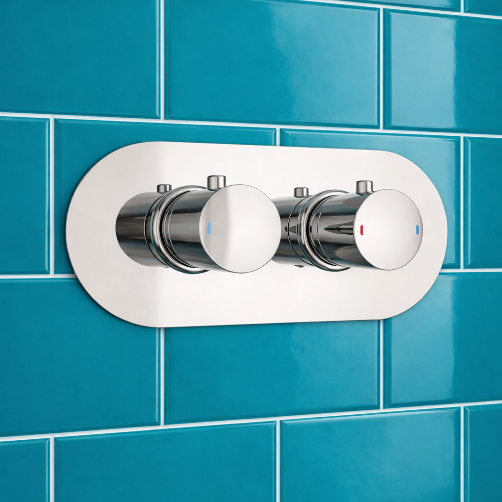 Modern Chrome Round 1-Way Concealed Thermostatic Shower Mixer Valve