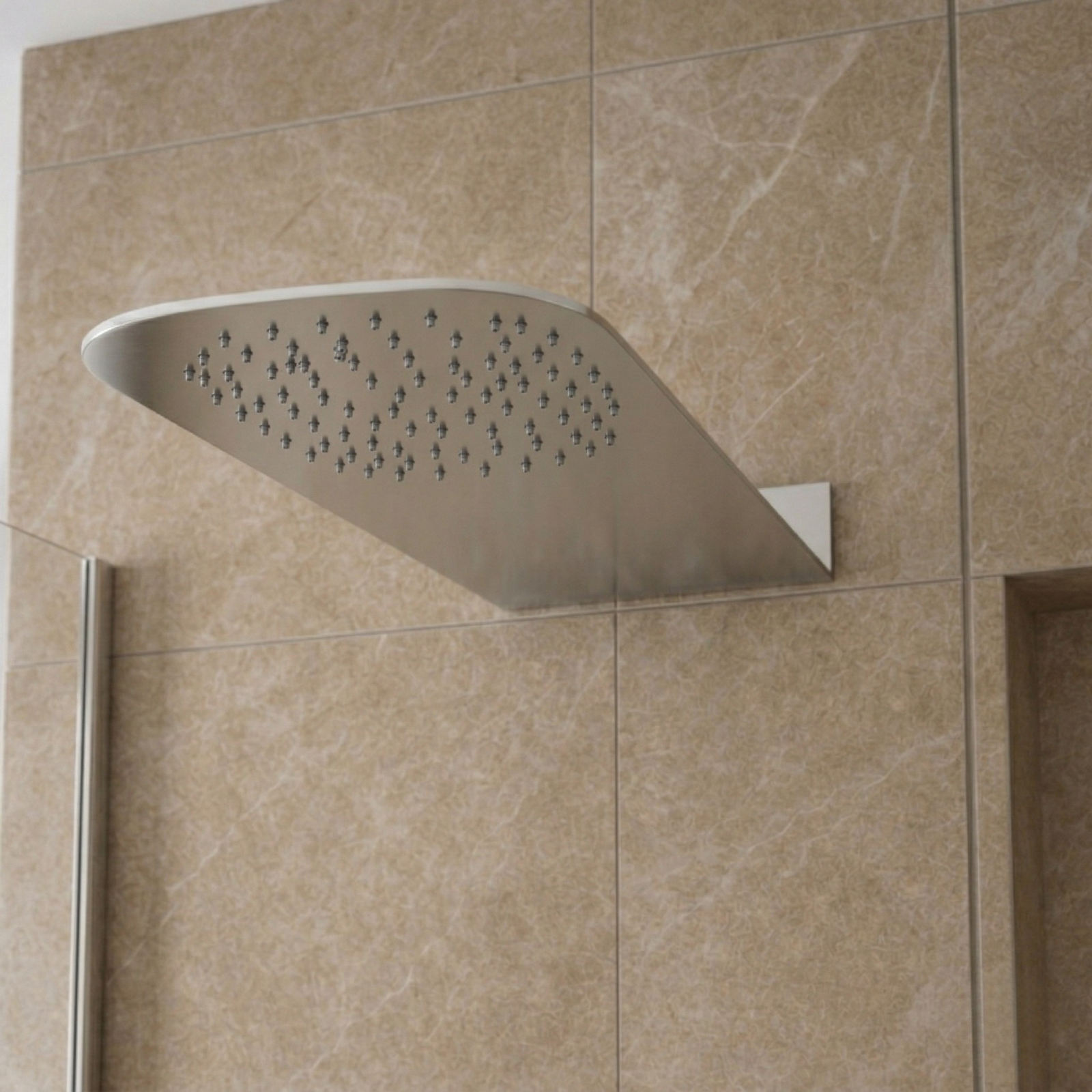 Nero 2 Dial 1 Way Modern Oval Chrome Concealed Thermostatic Shower Mixer Valve with 250mm Rainfall Shower Set