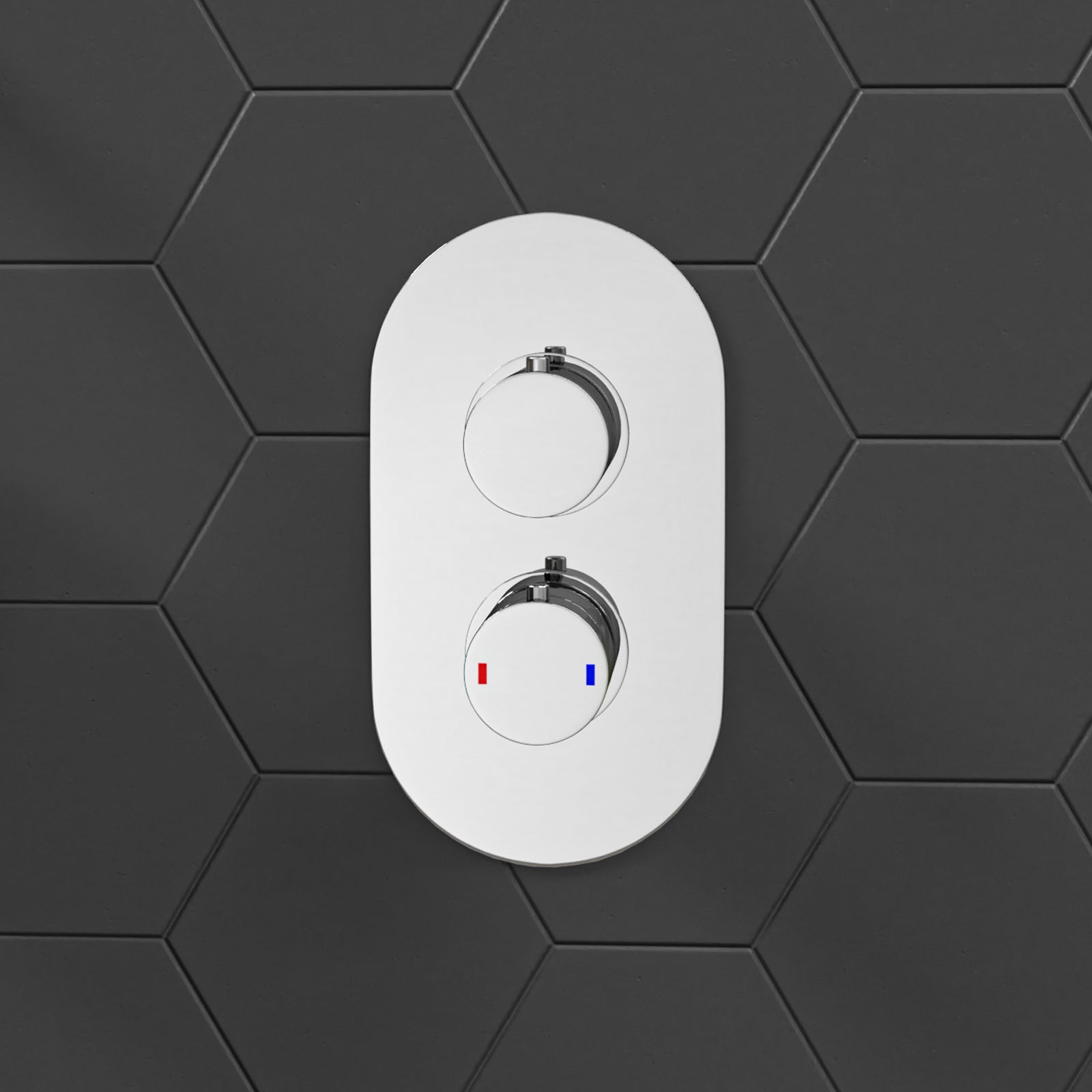 Modern Chrome Round 2-Way Concealed Thermostatic Shower Mixer Valve