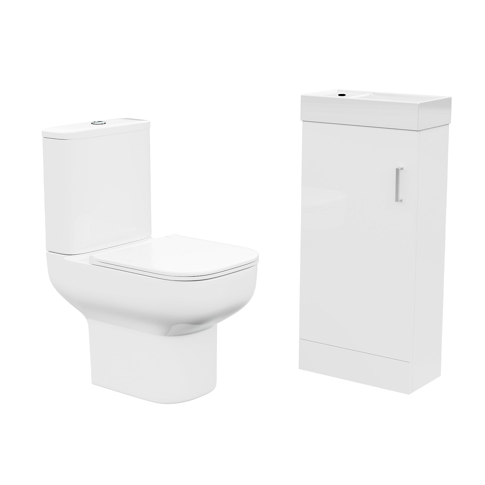 400mm Floor Standing Vanity with Basin & Close Coupled Toilet with Seat