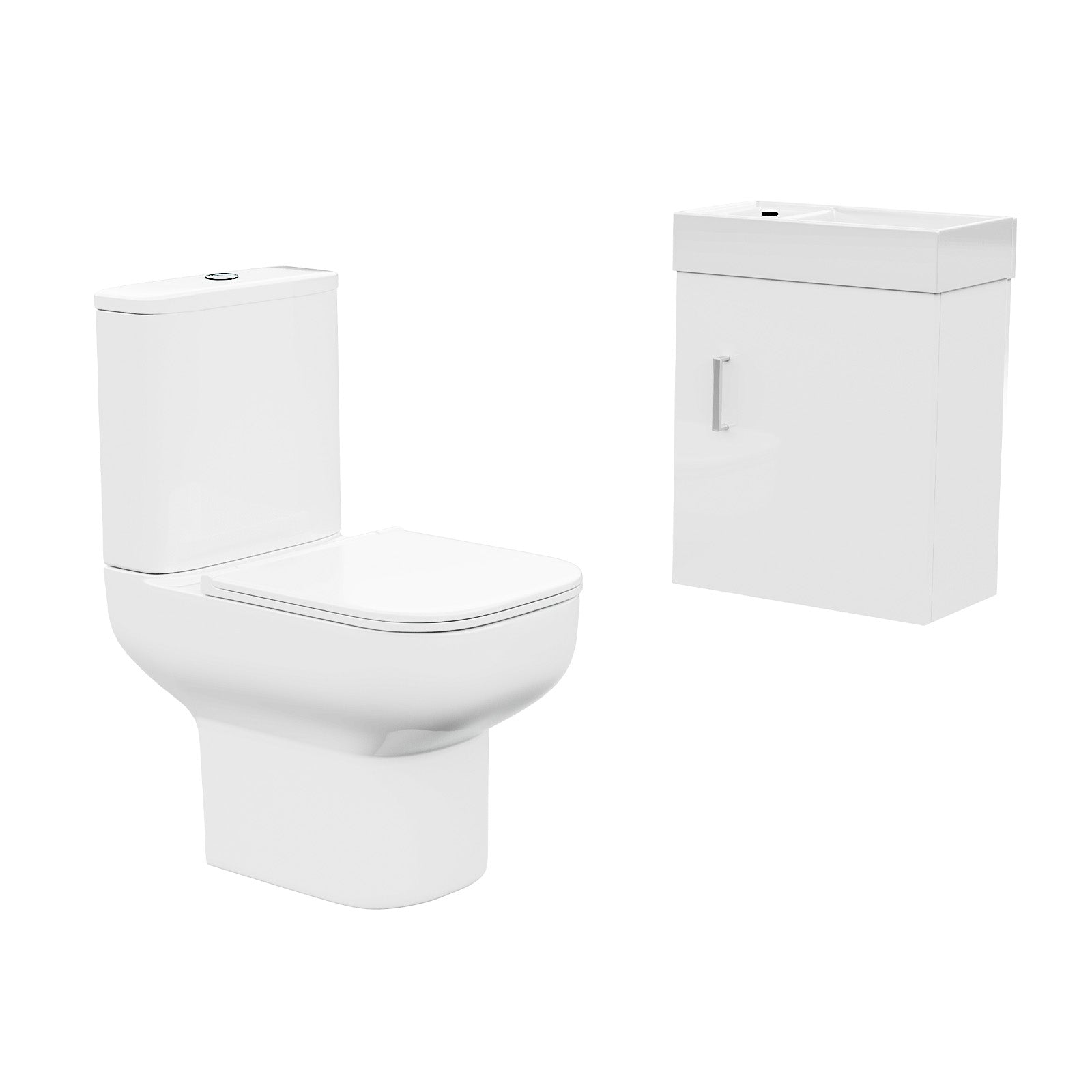 400mm Wall Hung Vanity and Close Coupled Toilet with Soft Close Seat