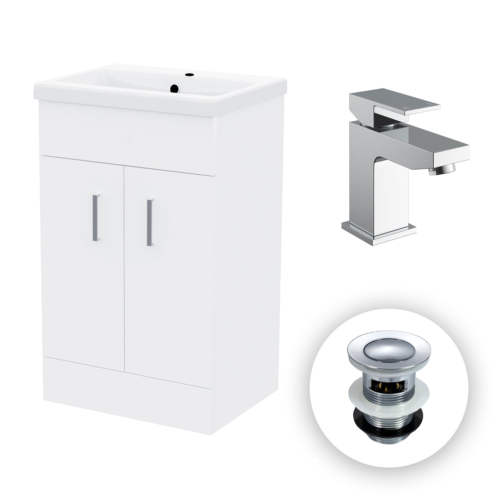 Nanuya 500mm Freestanding Basin Vanity Basin Sink and Deck Mounted Tap