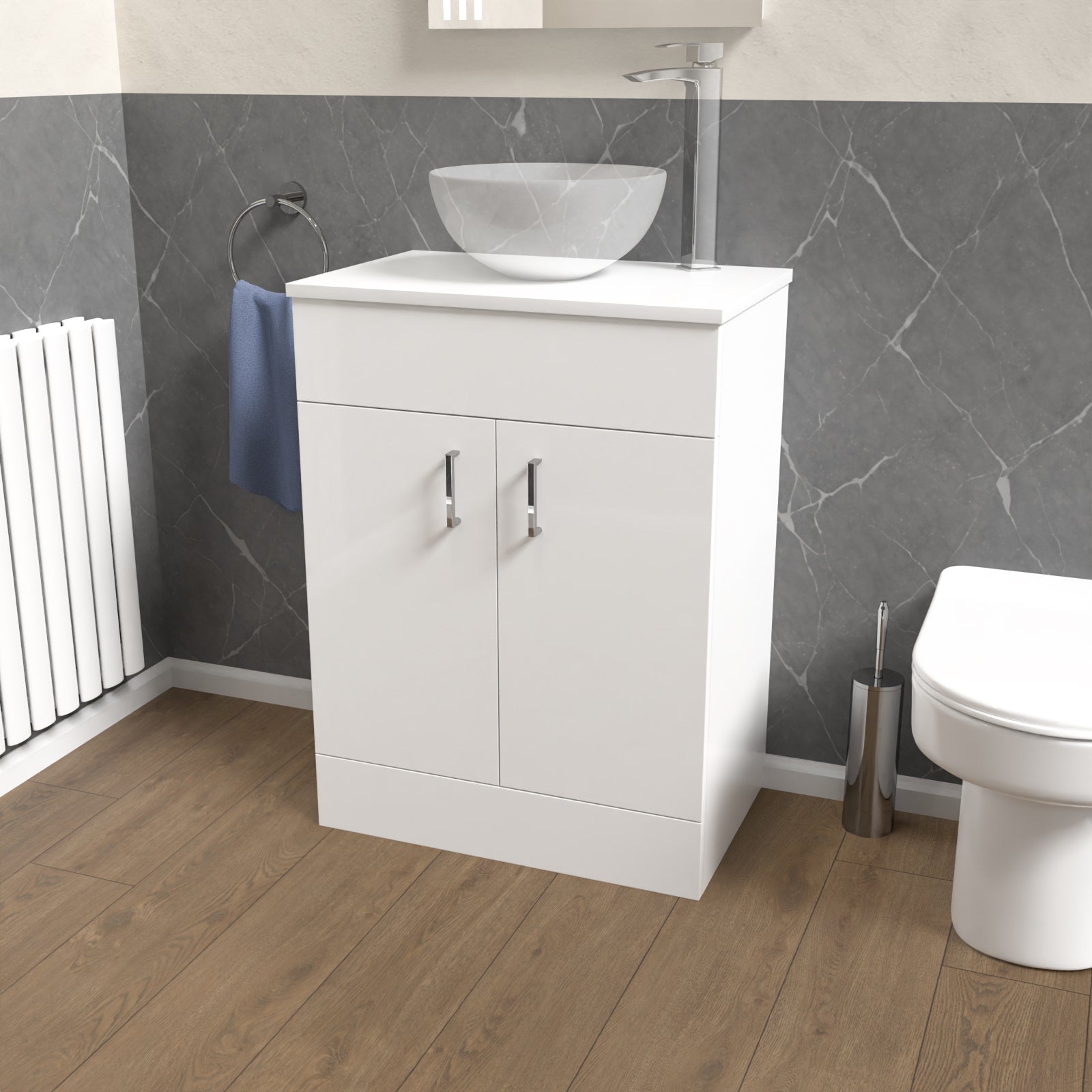 Nanuya 600mm Vanity Unit Cabinet With Worktop White