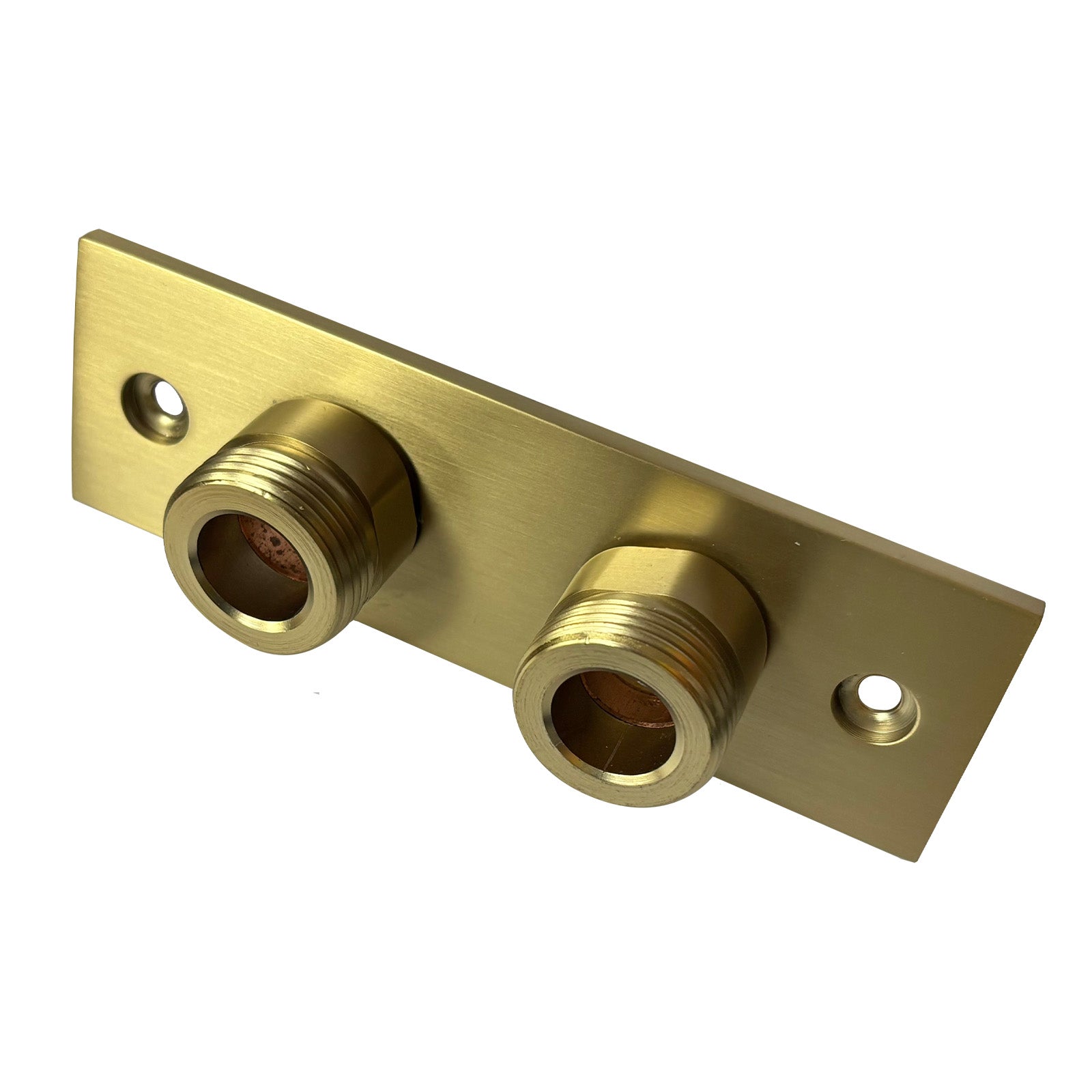 Easy Fit Wall Plate For Fixing Exposed Shower Bar Valves Brushed Brass