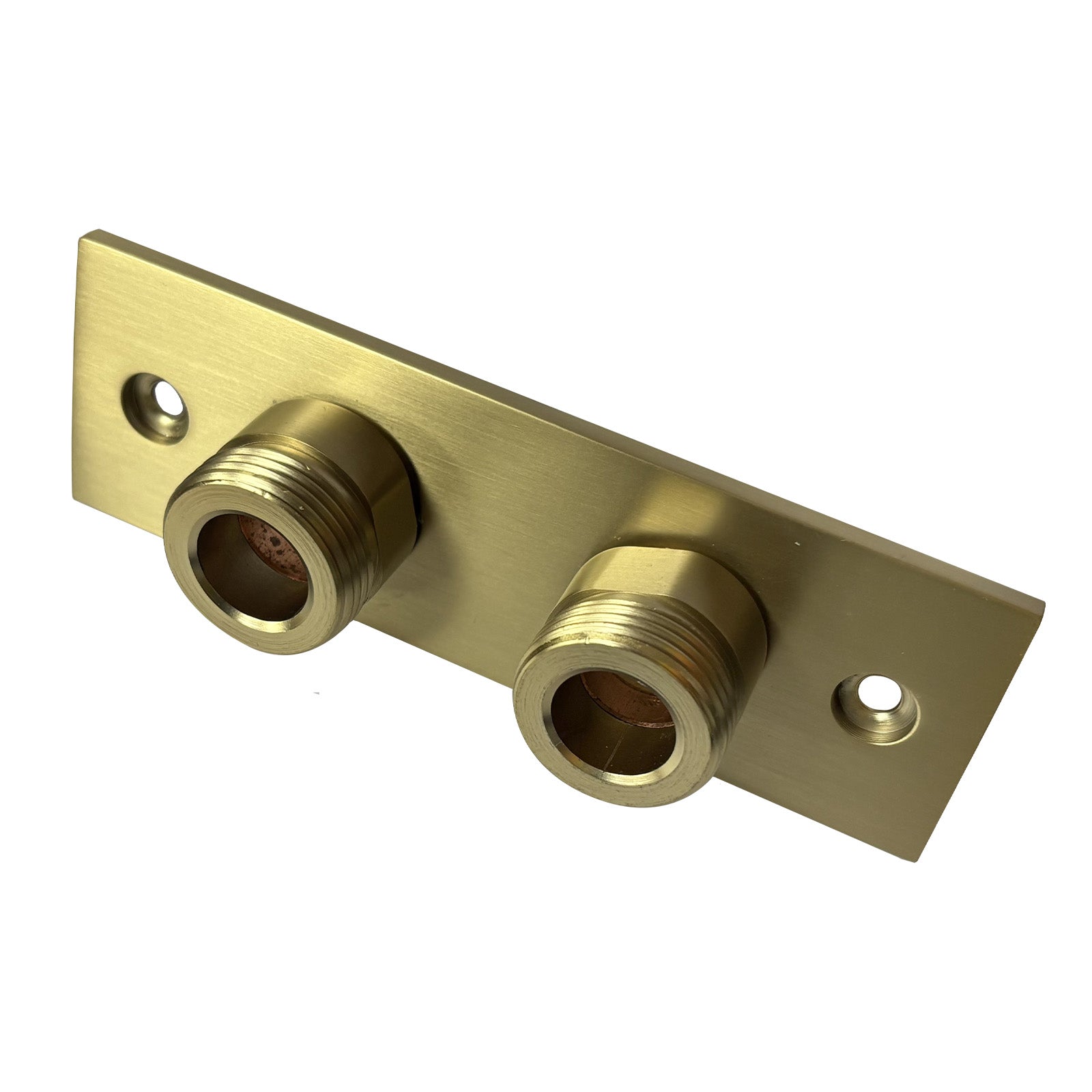 Brushed Brass Easy Fixing Plate Bracket Mini Thermostatic Shower Valve