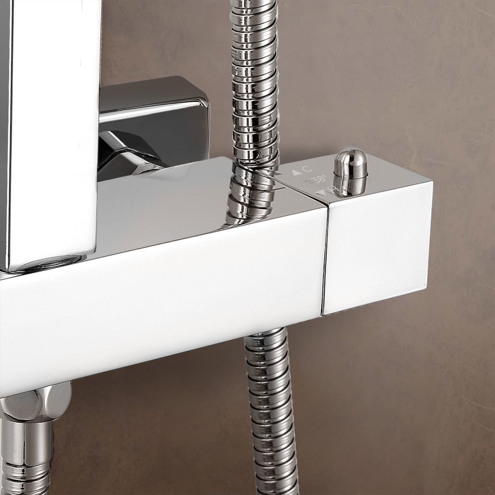 Fawley Square Thermostatic Exposed Twin Head Mixer Shower Set
