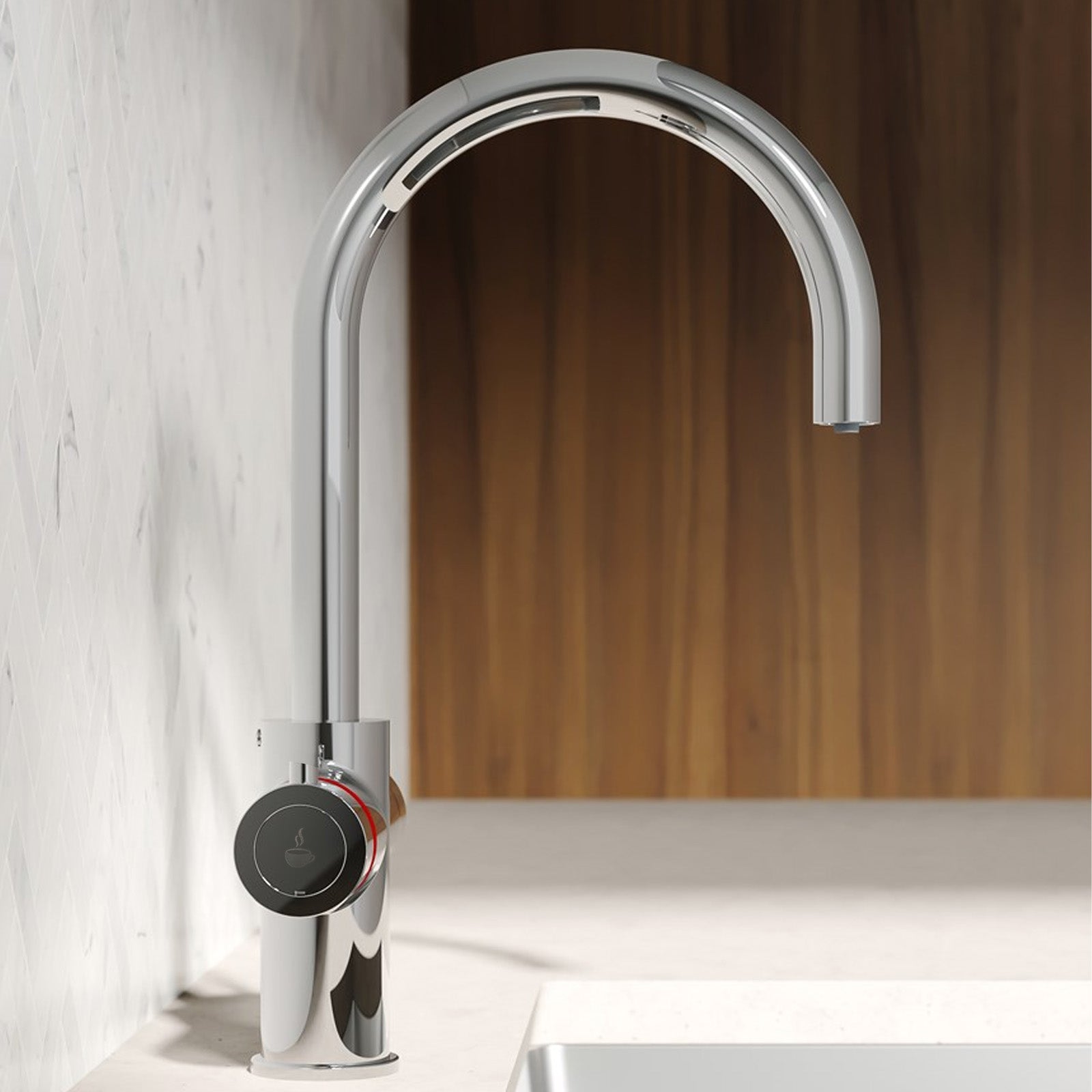 3 in 1 Single Lever Boiler Complete Kitchen Mixer Tap Set - Chrome