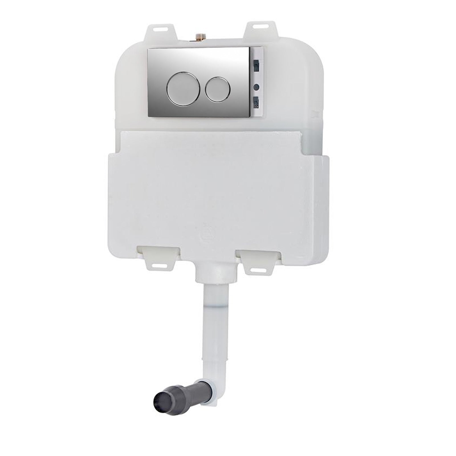 Dual Flush Concealed Cistern and Chromed Round Flush Plate