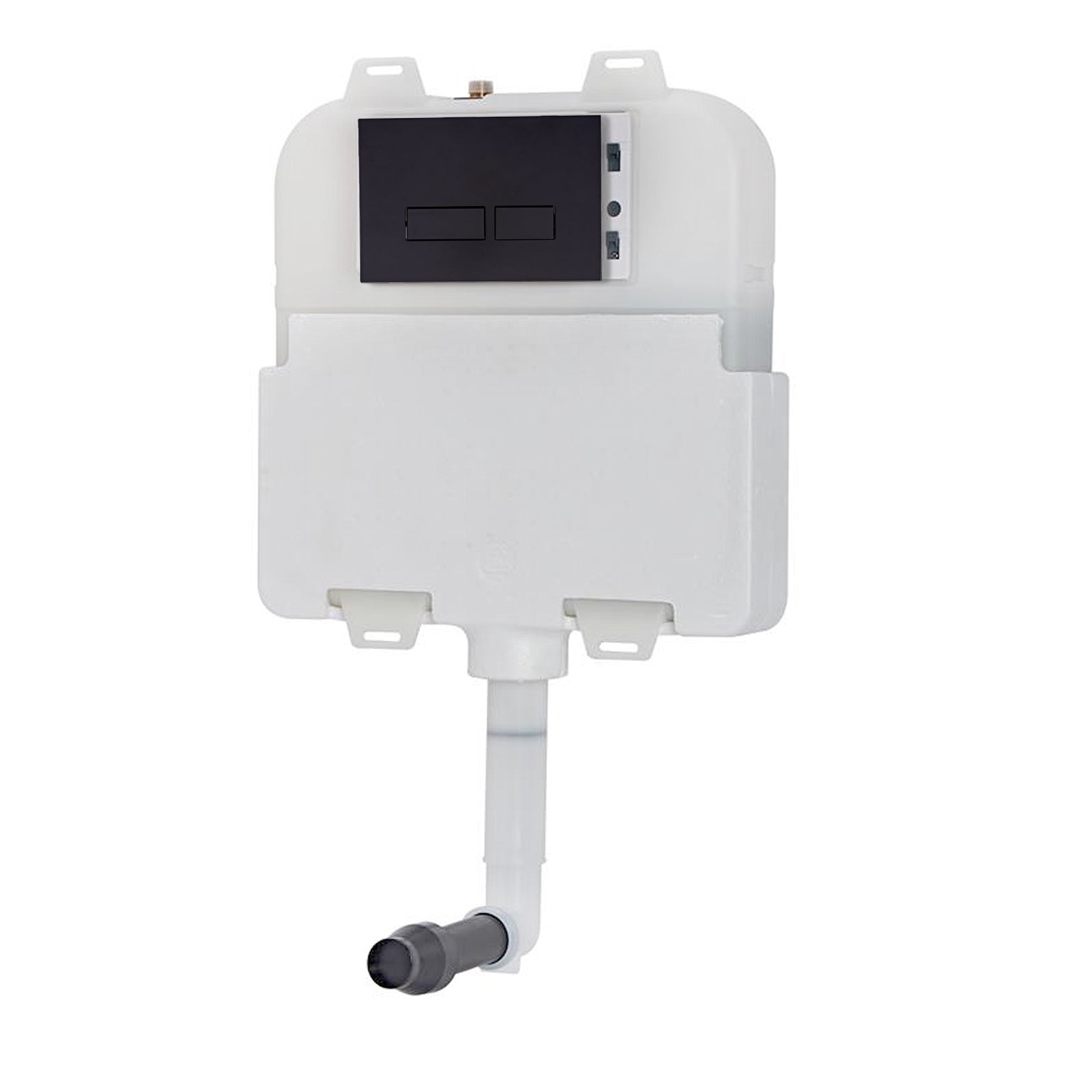 Dual Flush Concealed Cistern and Matte Black Square Flush Plate