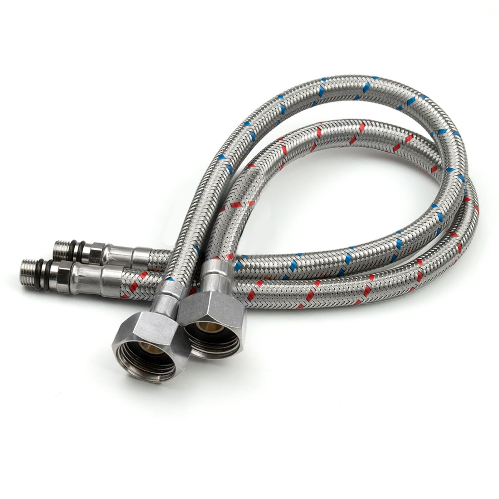 1000mm Pair of G 1/2" BSP Kitchen or Basin Mixer Flexi Hose Pipe Tails M10,10mm