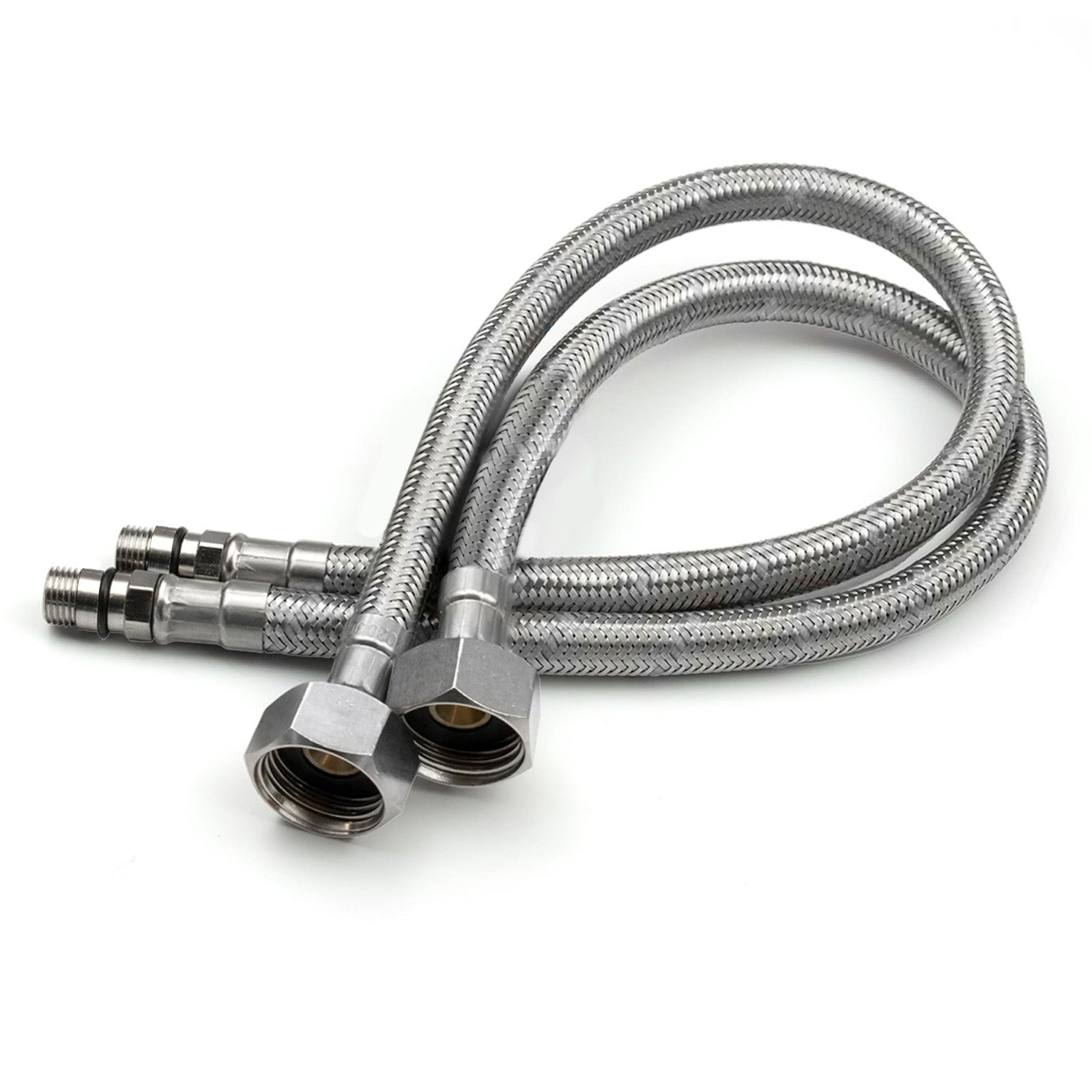 400mm Pair of G 1/2" BSP Kitchen or Basin Mixer Flexi Hose Pipe Tails M10,10mm