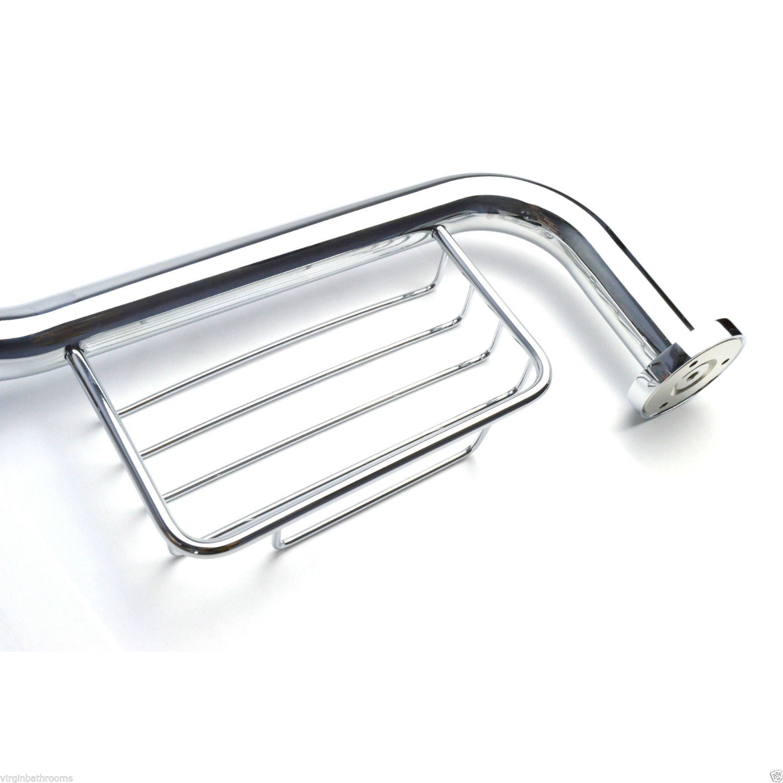 Bathroom Angled Grab Bar With Soap Dish - 440mm