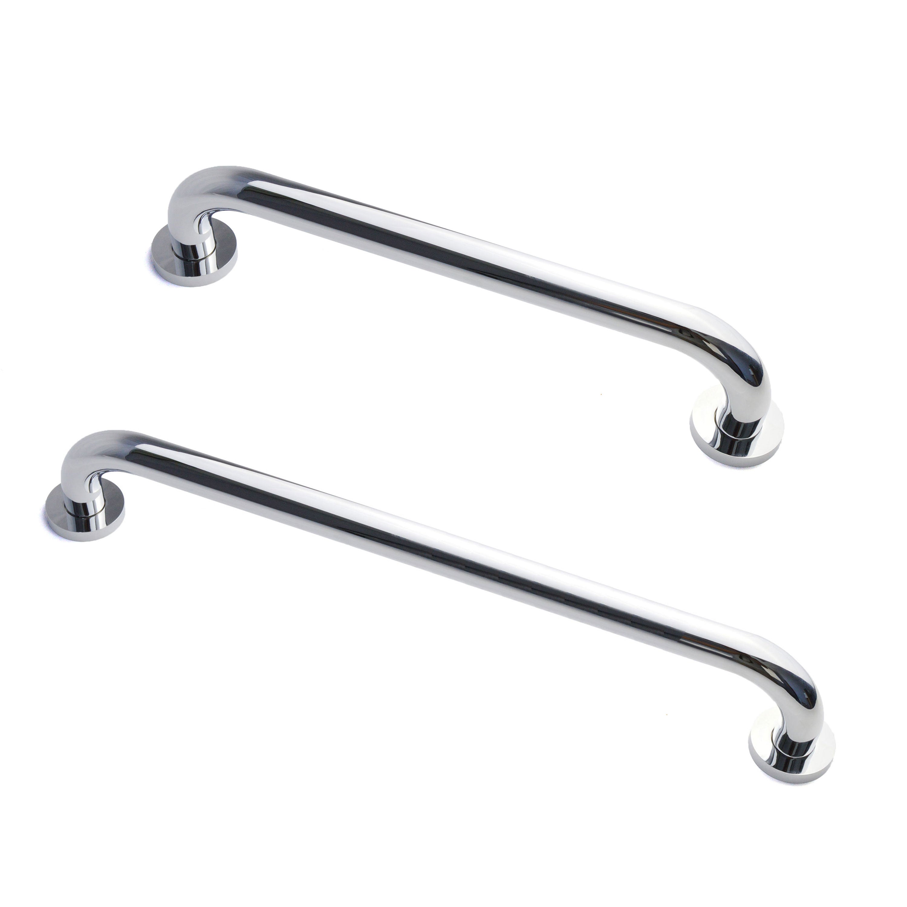 Wall Mounted Chrome Straight Grab Bar Brass - 380mm