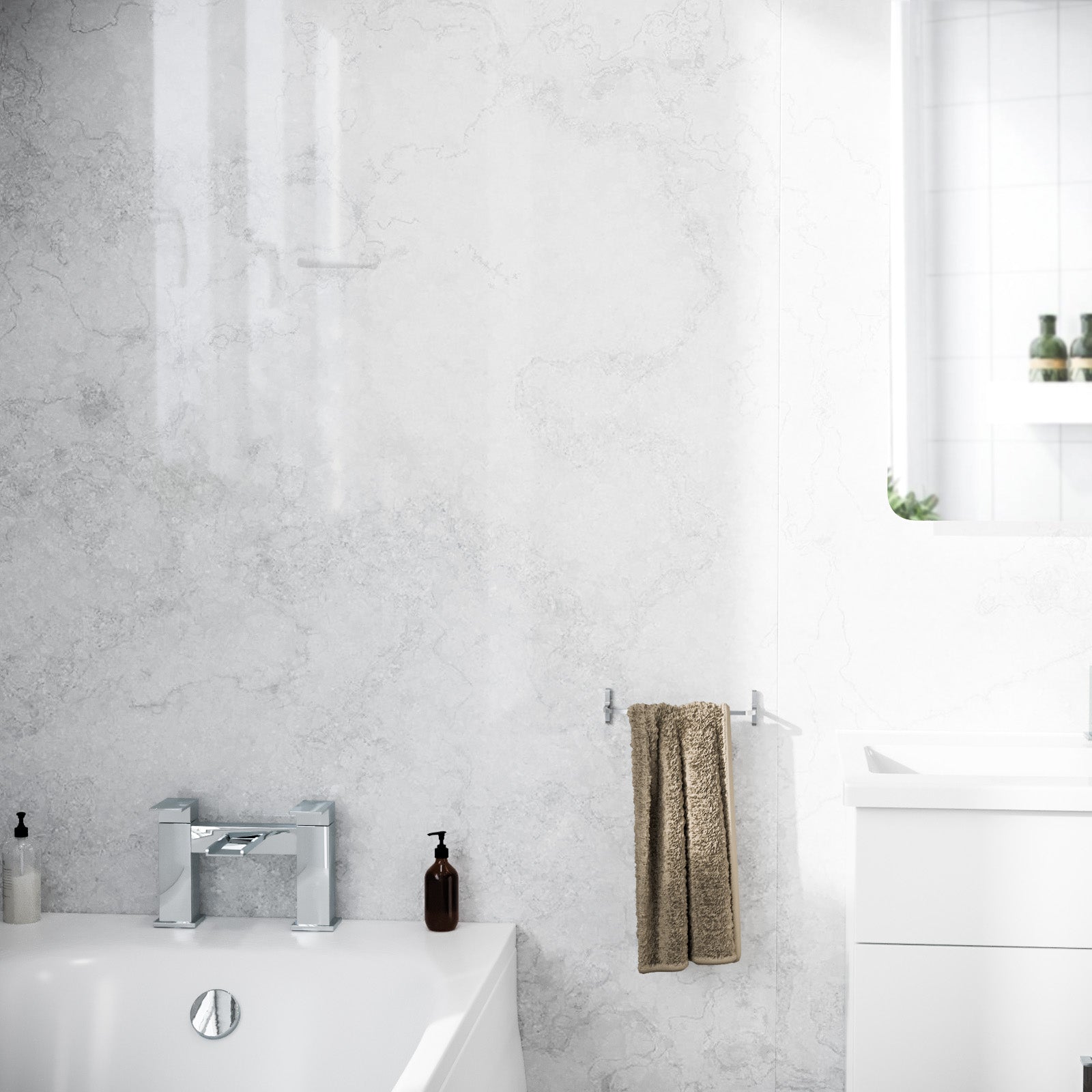 PVC Panel Grey Marble 250mm X 2700mm X 5mm (Pack Of 4)