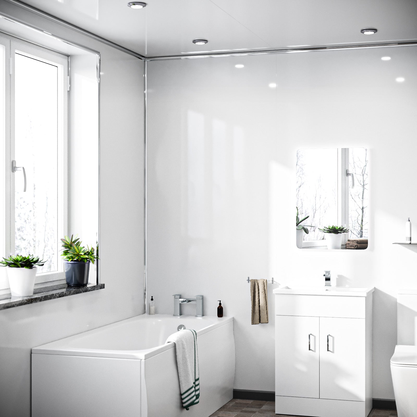 PVC Panel Gloss White 250mm X 2700mm X 5mm (Pack Of 4)